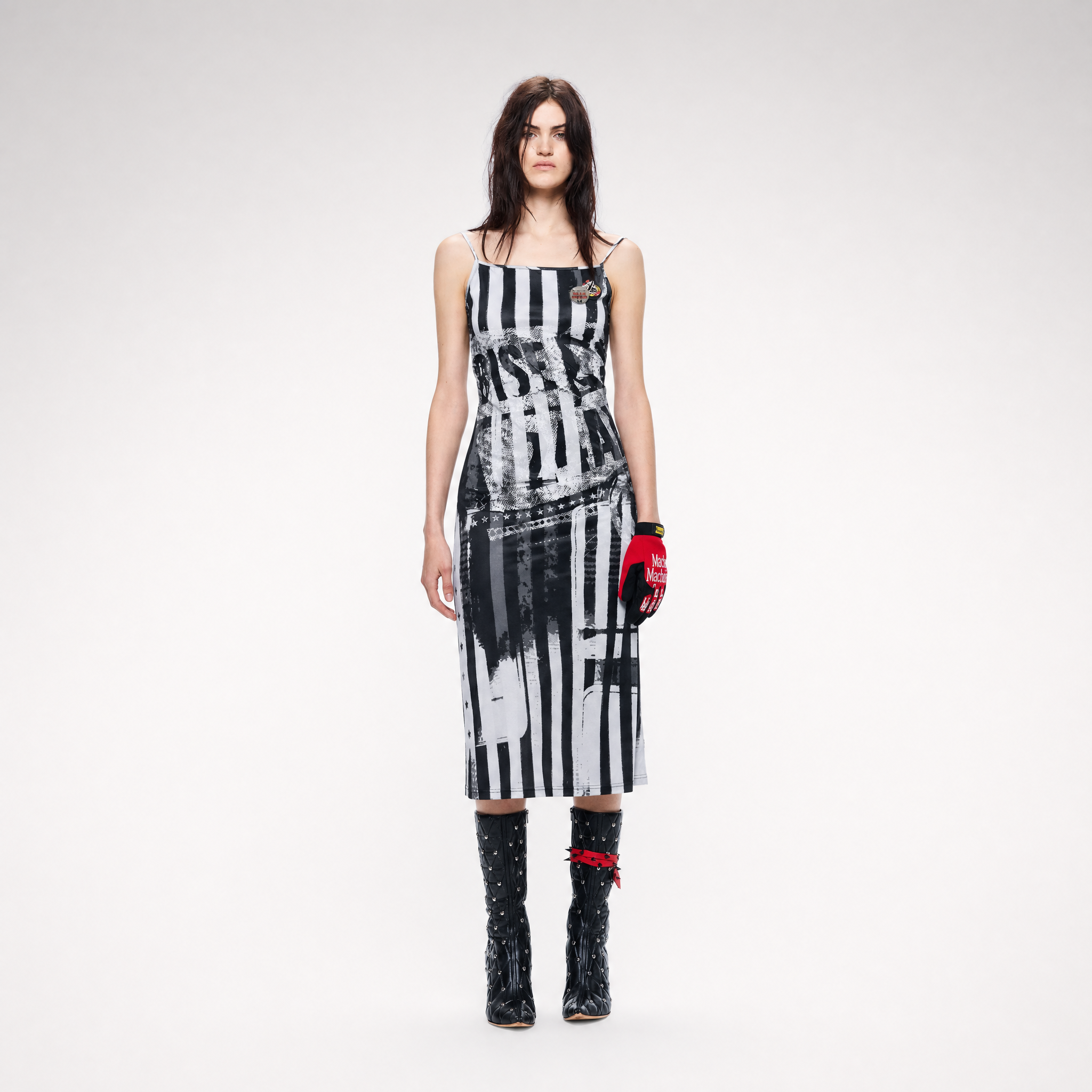 Printed Open-Back Dress