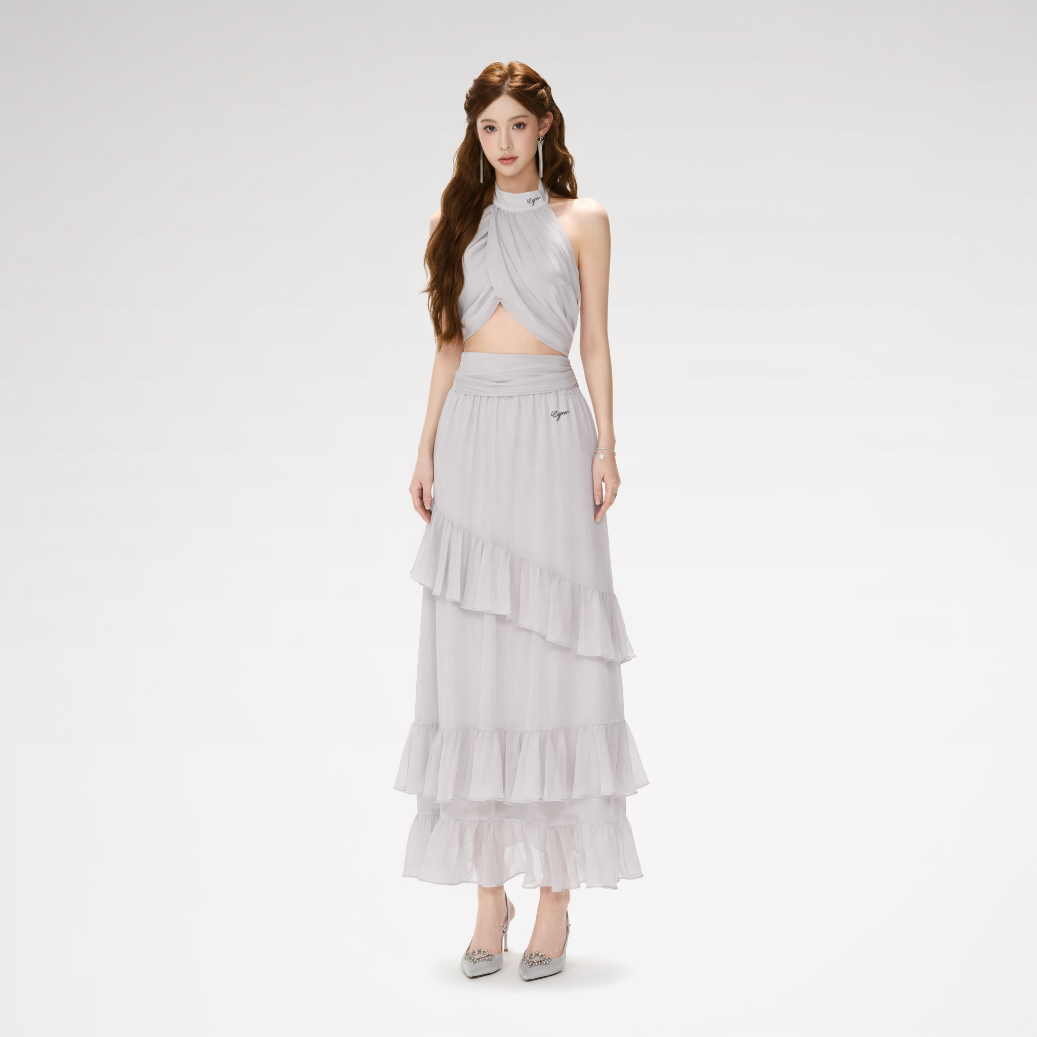 CYNR Ash Grey Halter Set – Midi Dresses