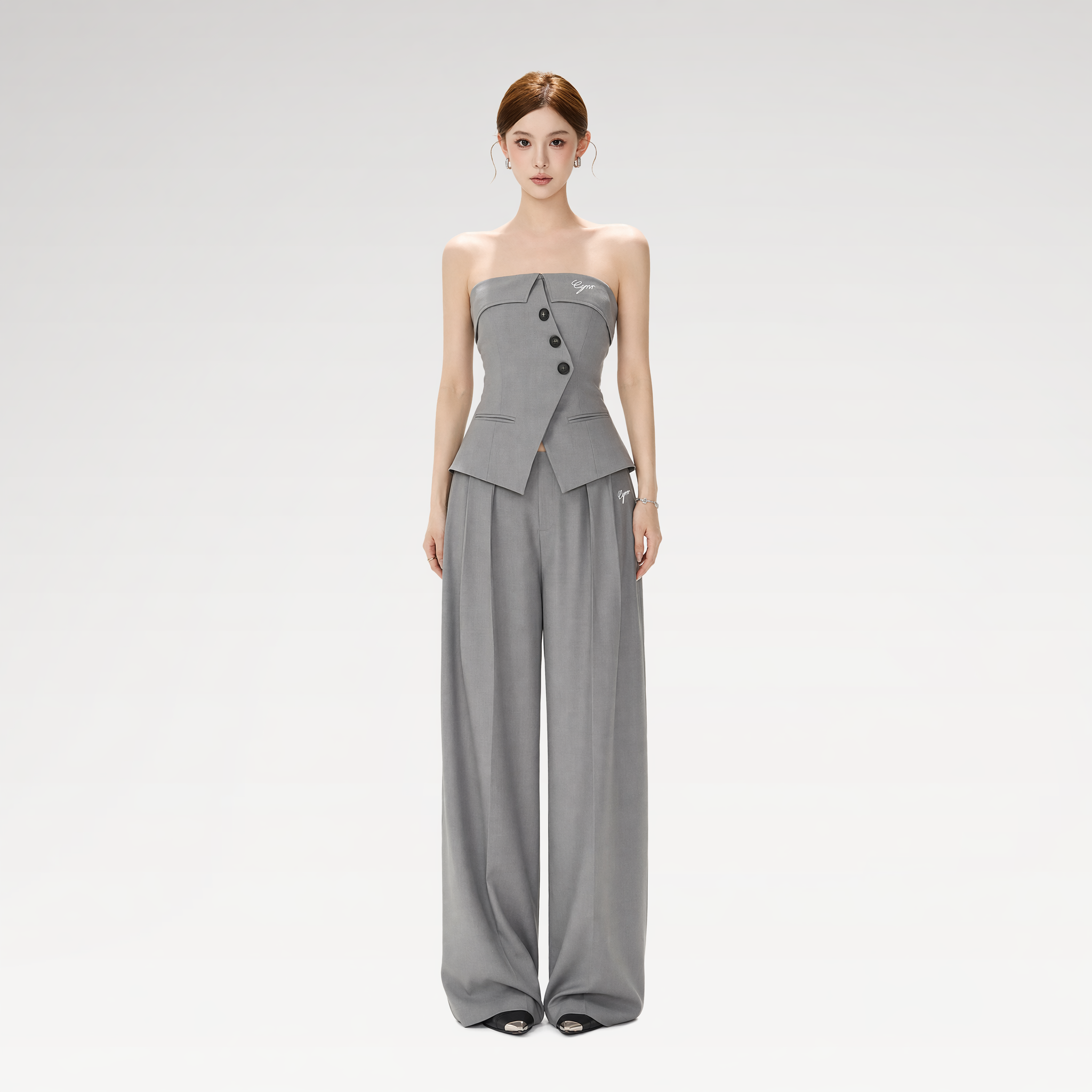 Structured Wide-Leg Suit Set