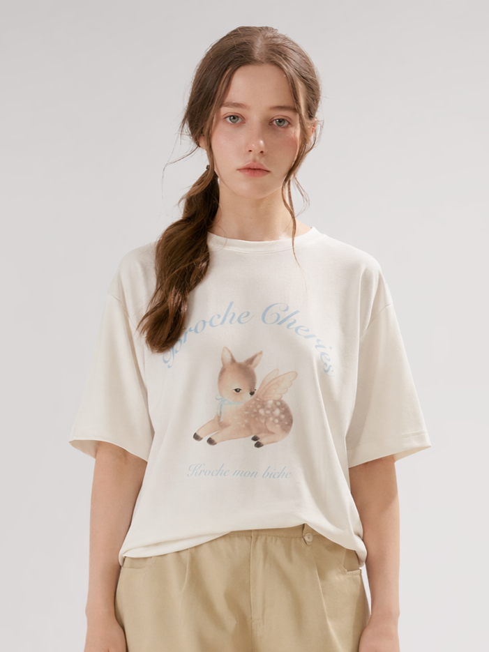 Hand-Painted Deer Tee