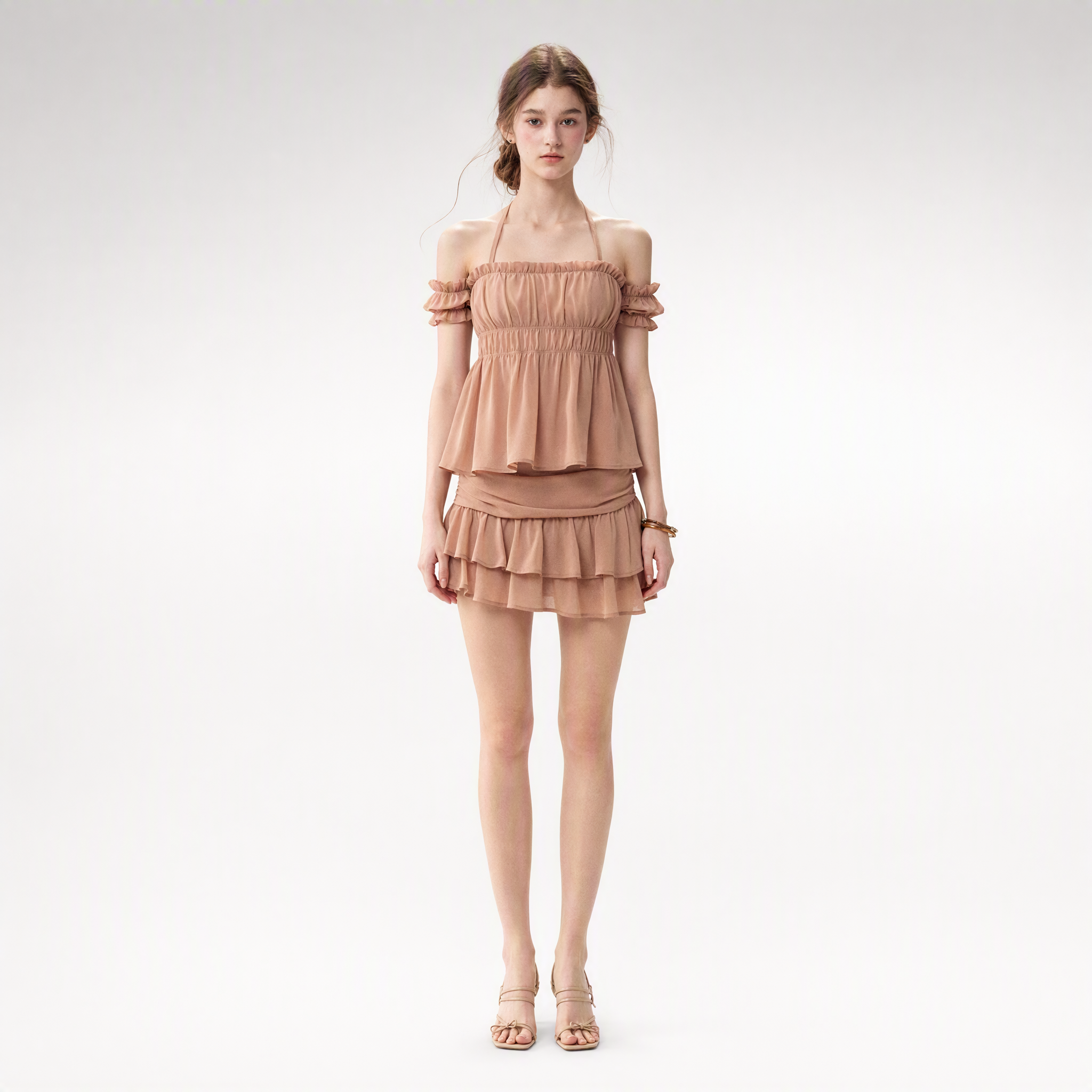 Pleated Chiffon Mini Set
