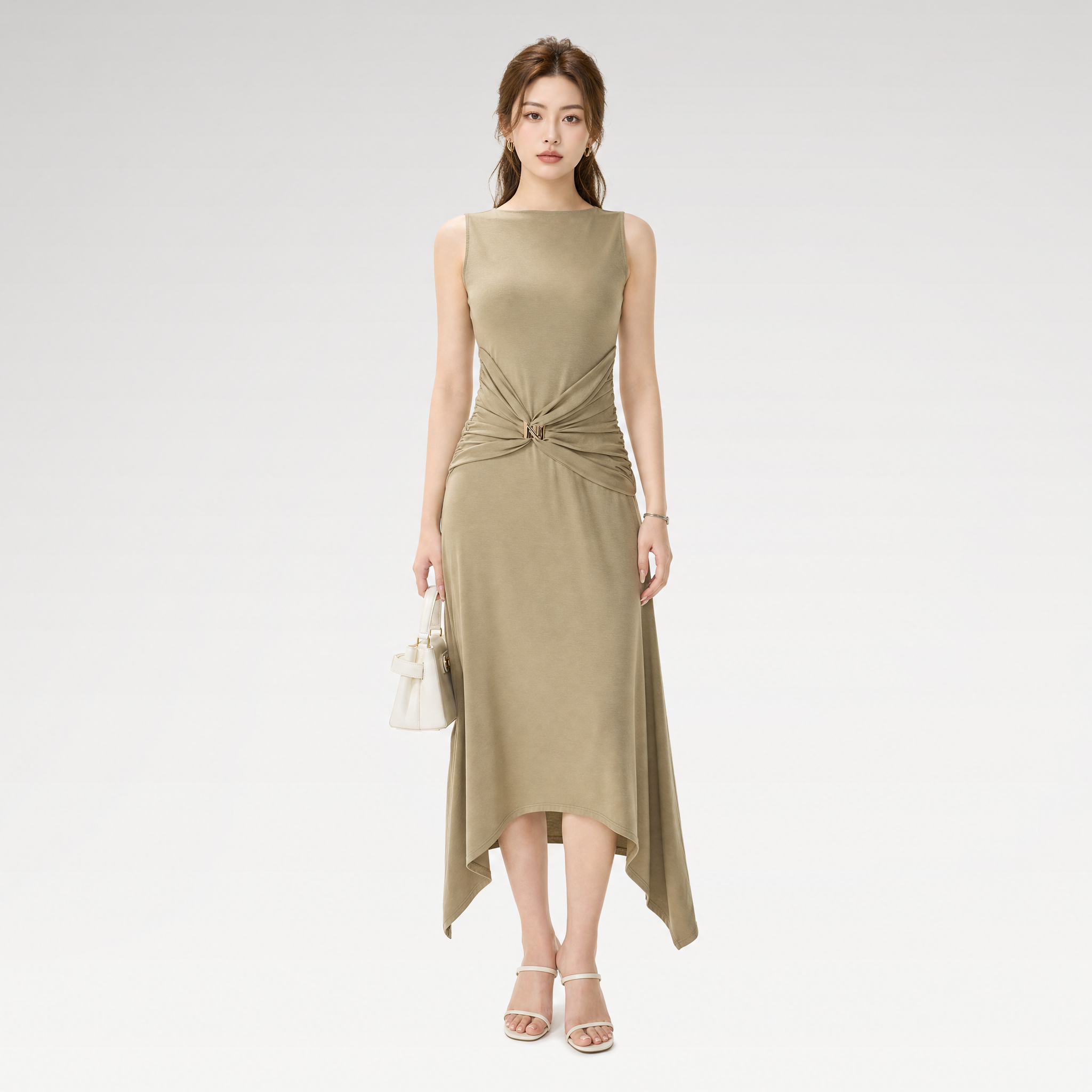 Twist Waist Asymmetric Dress