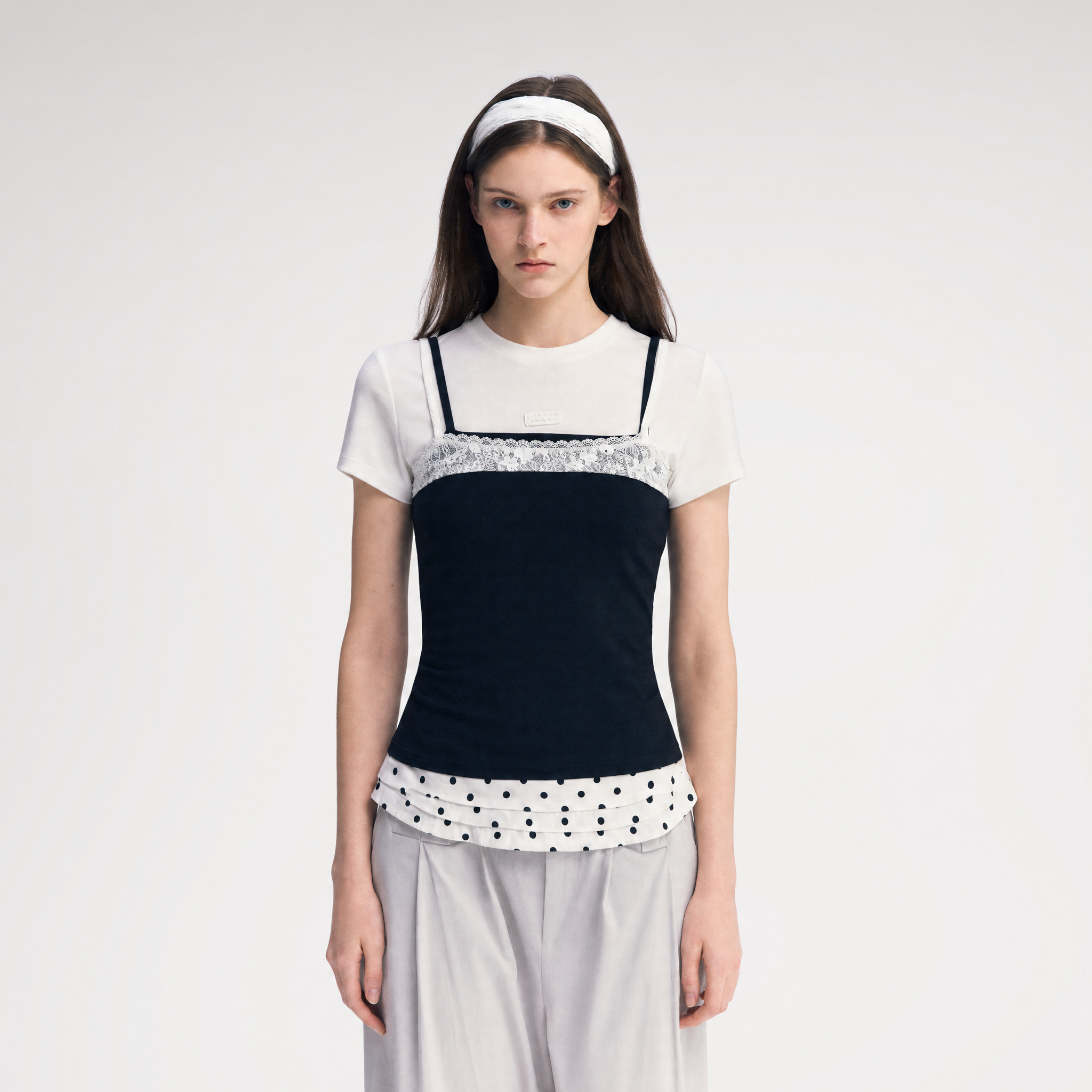 Lace Trim Layered Tee