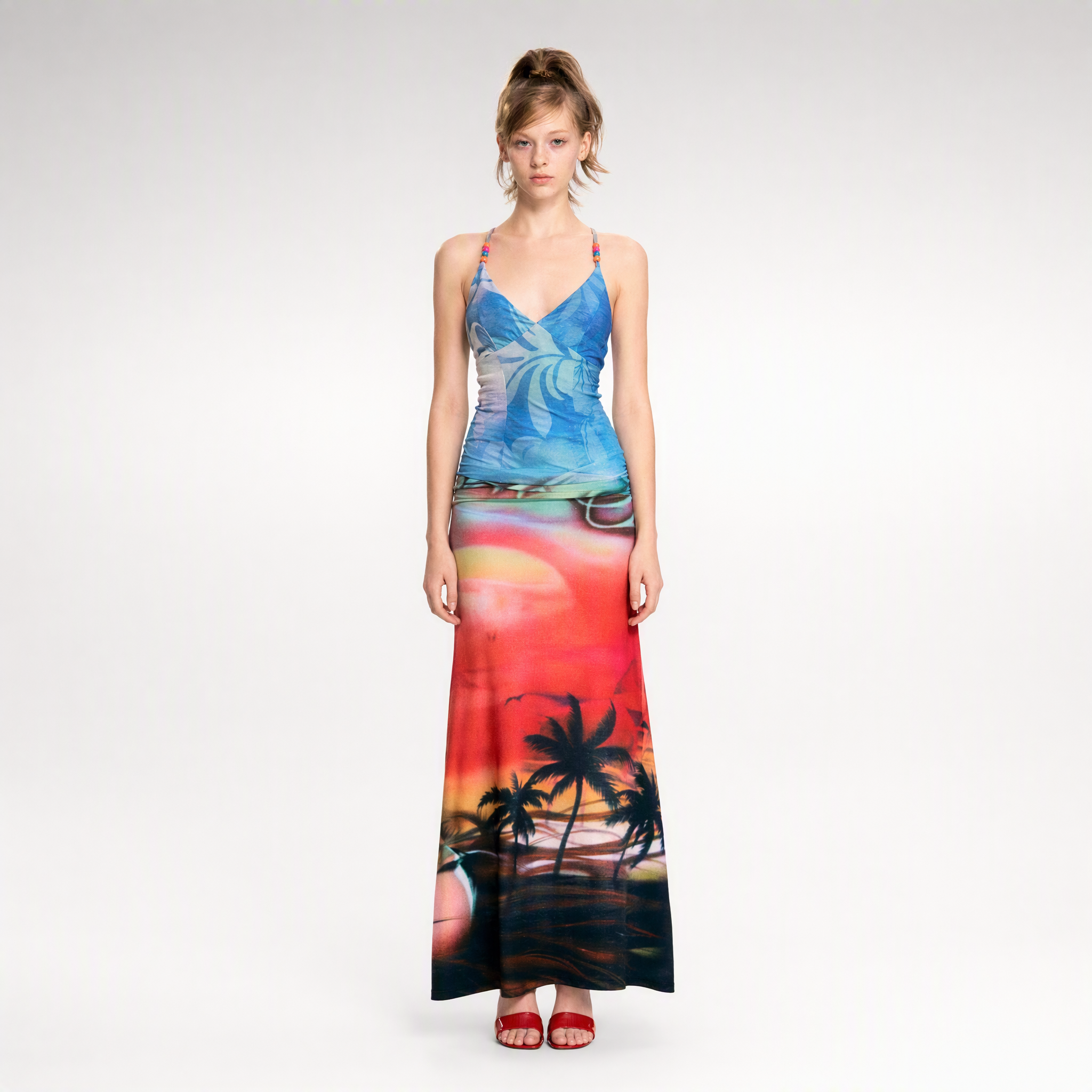 Gradient Beaded Cami Dress