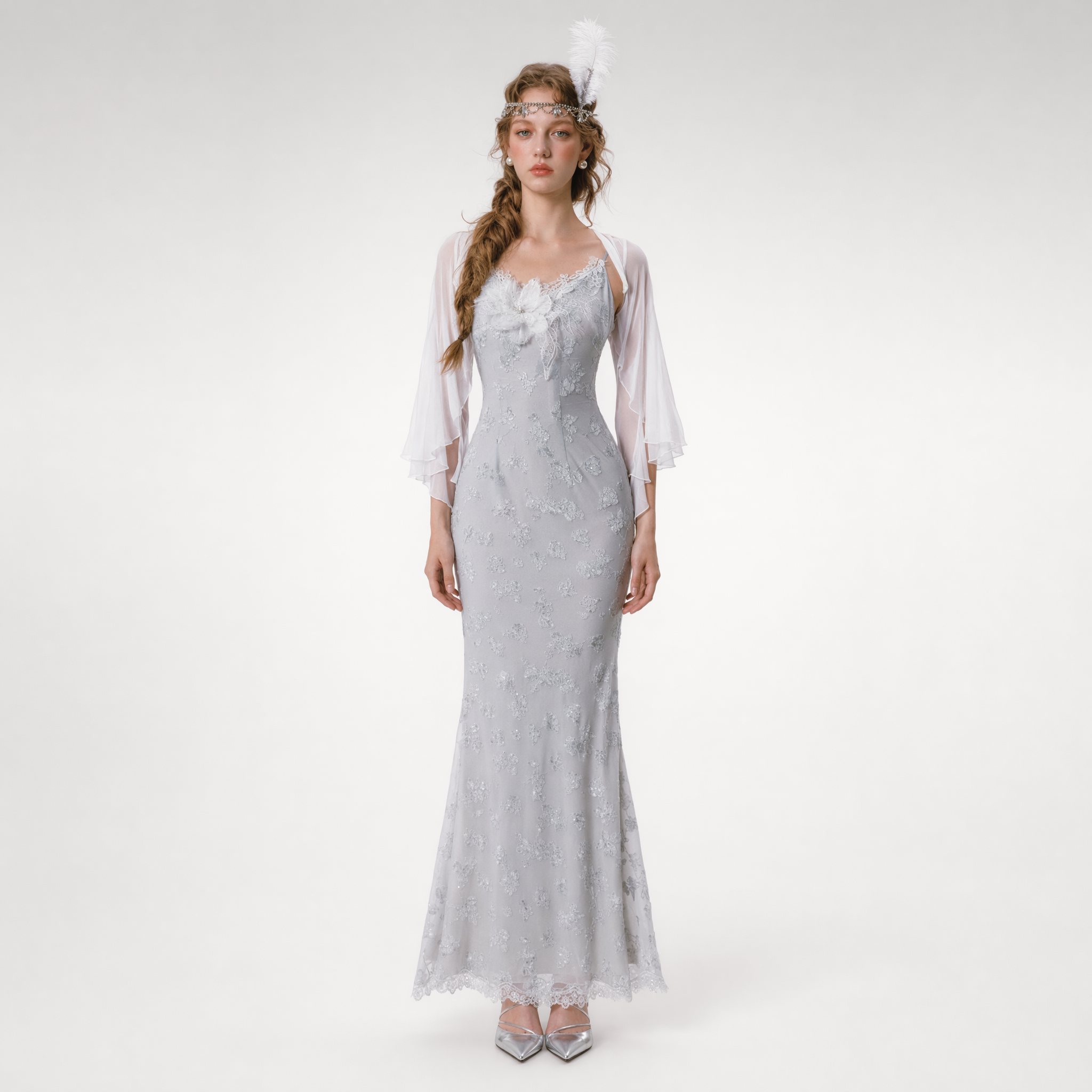 Burnout Velvet Fishtail Dress