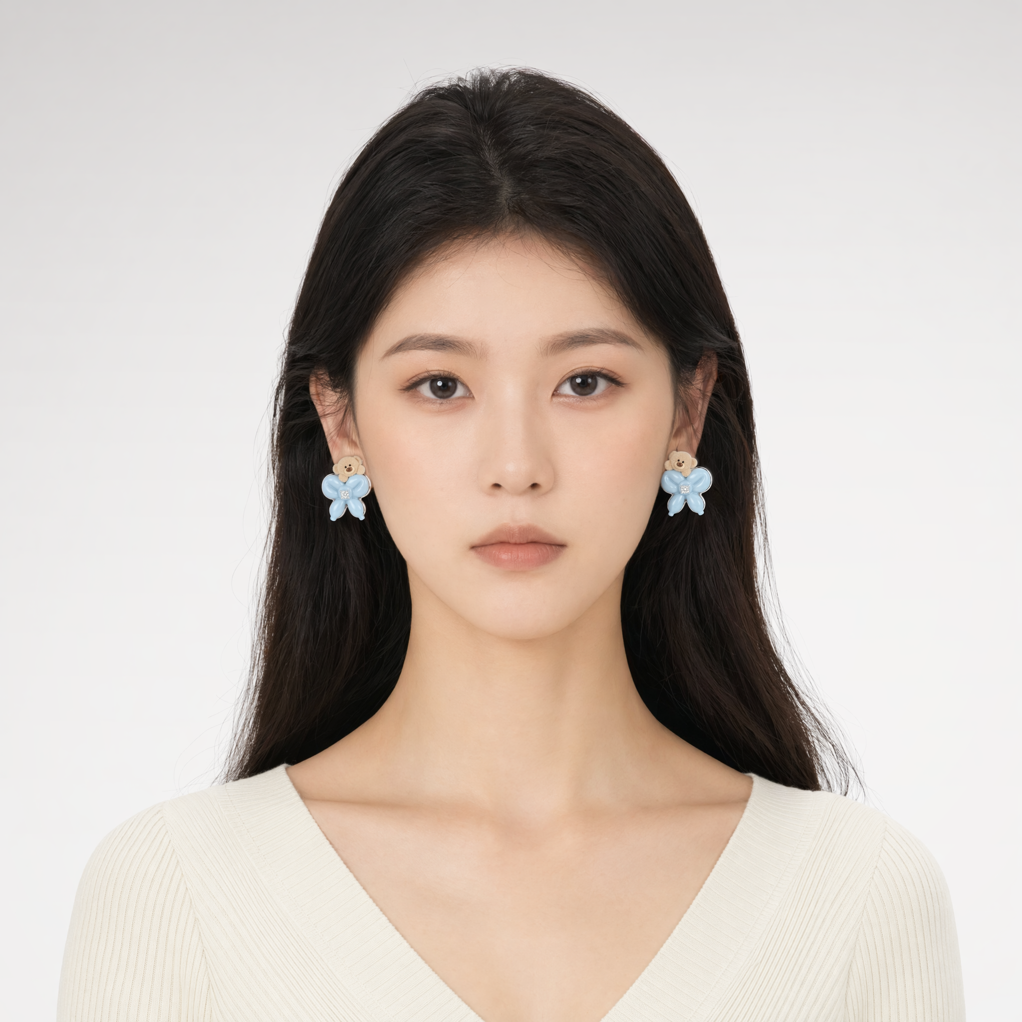 Balloon Bow Bear Studs