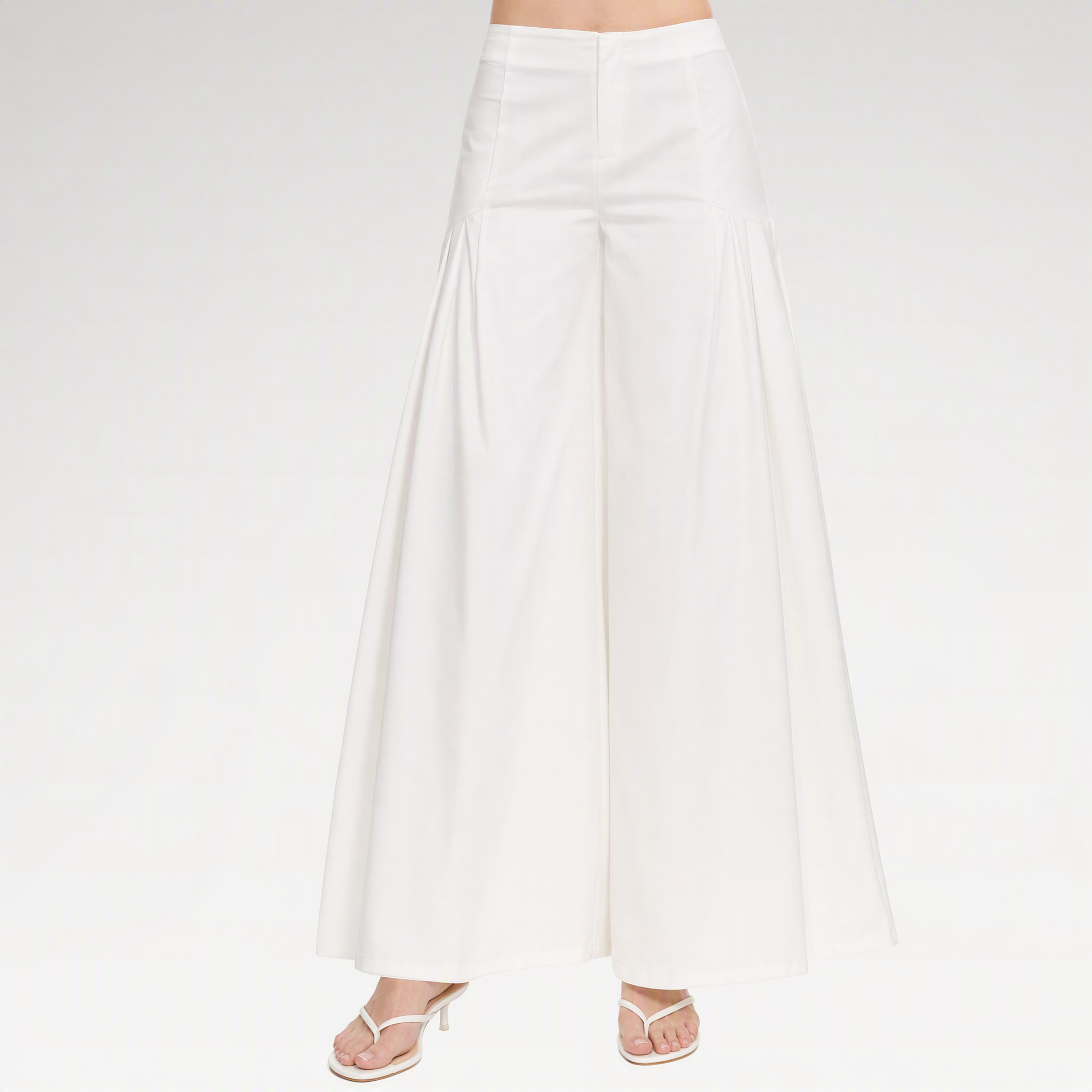 Structured A-Line Wide-Leg Pants