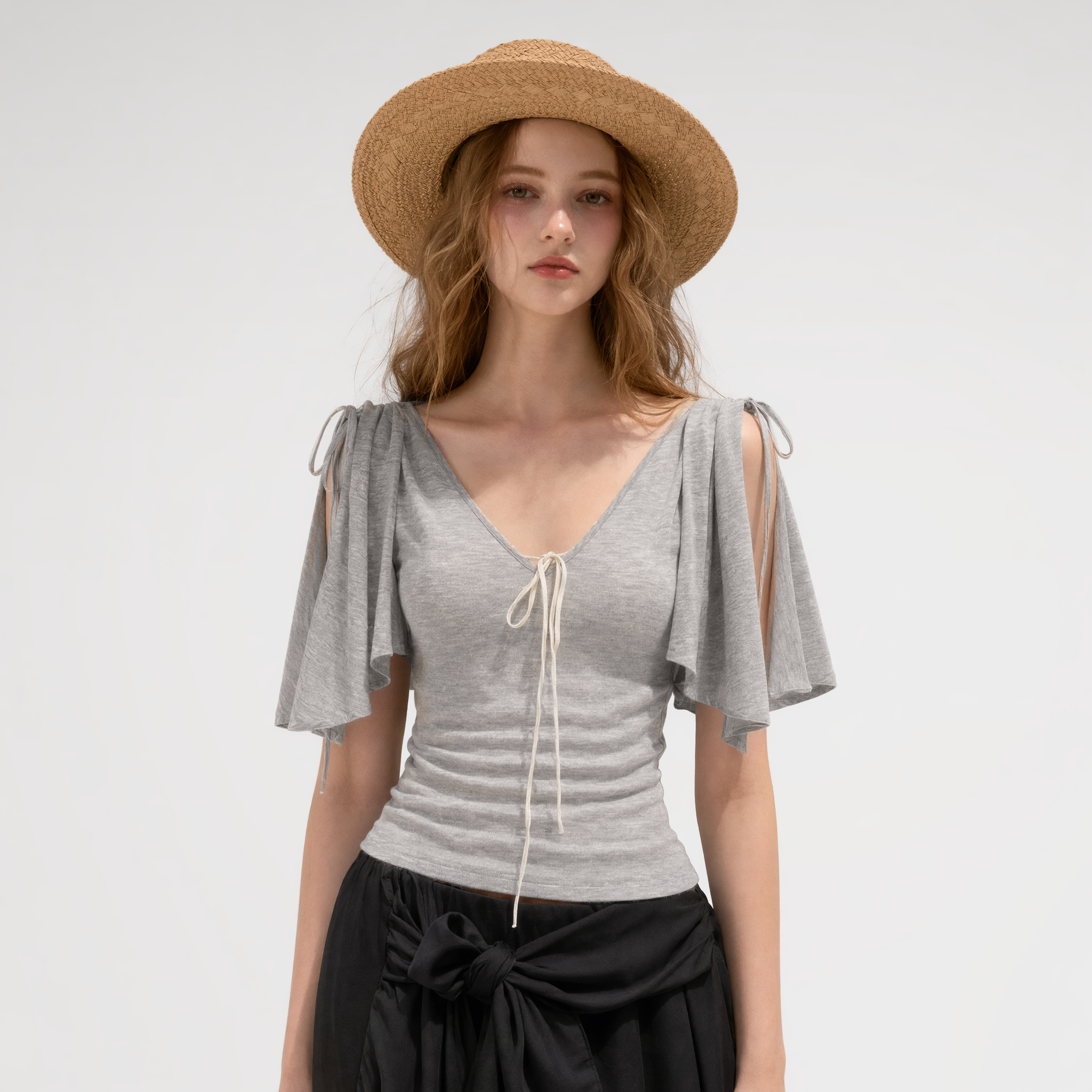 Lyocell Feather Cape Tee