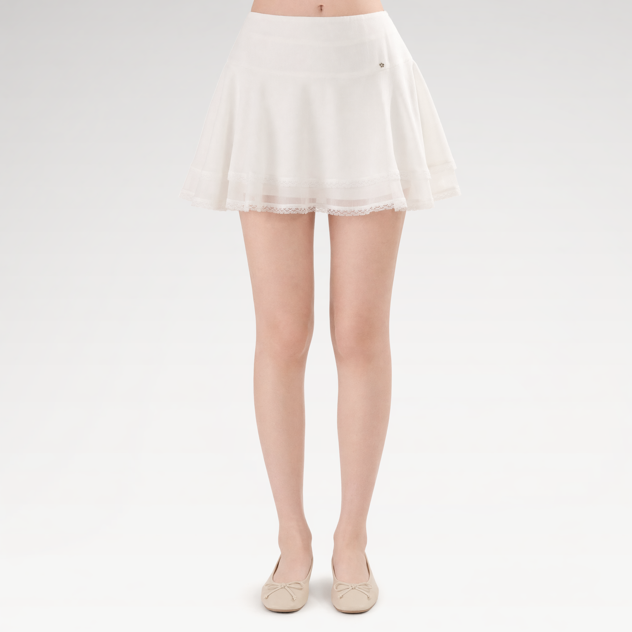 Lace Trim A-Line Skirt