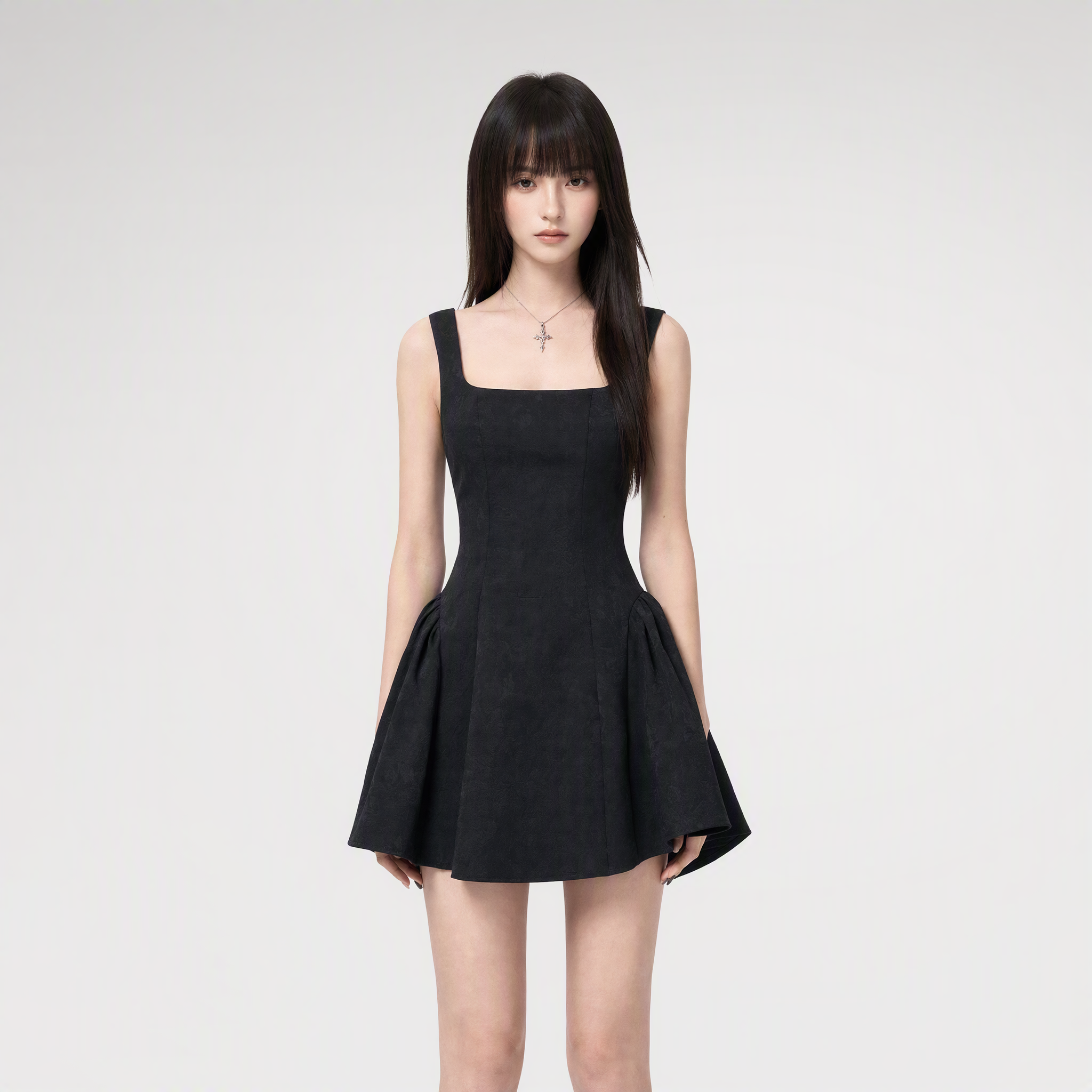 Jacquard Puff Mini Dress