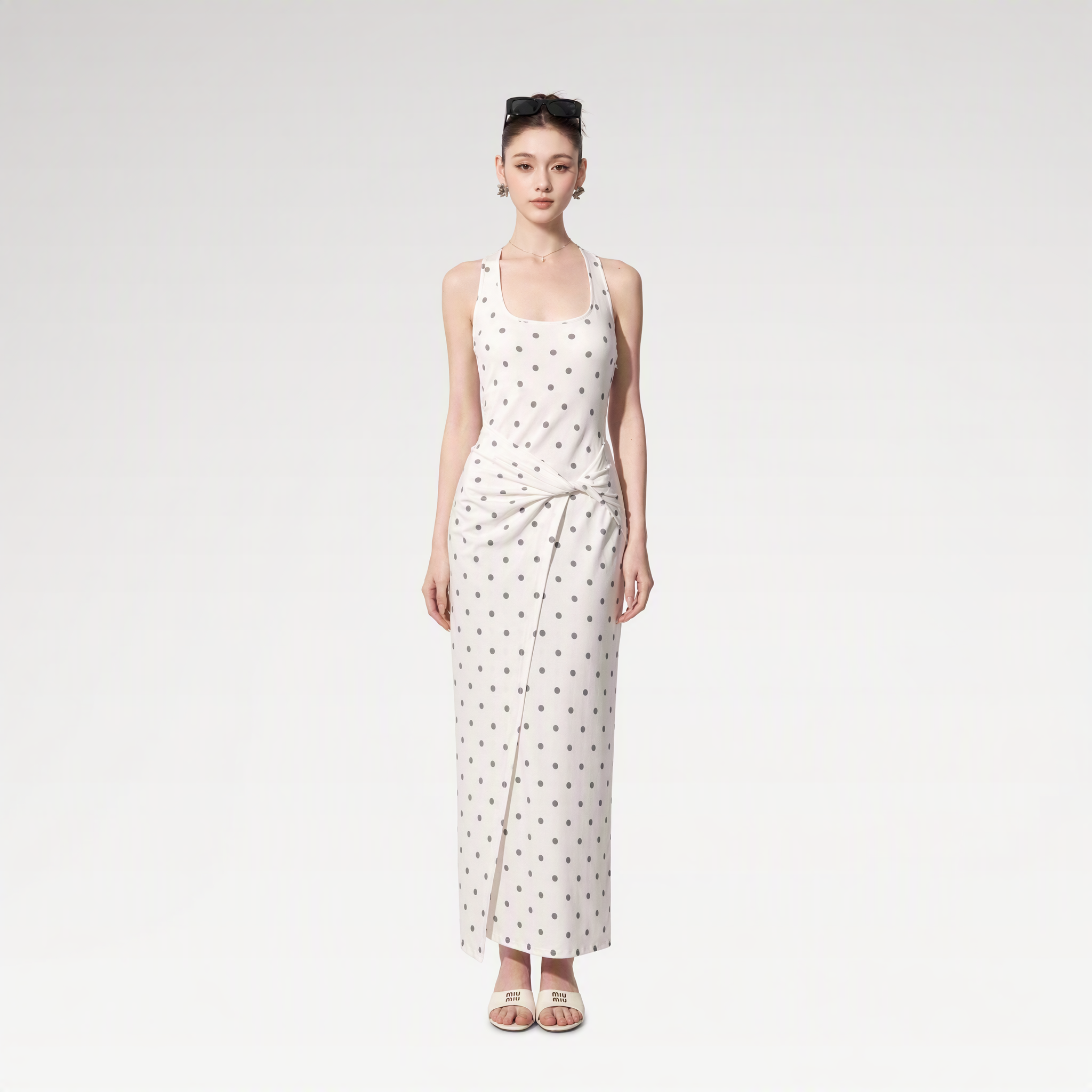 Polka Dot Twist-Knot Dress