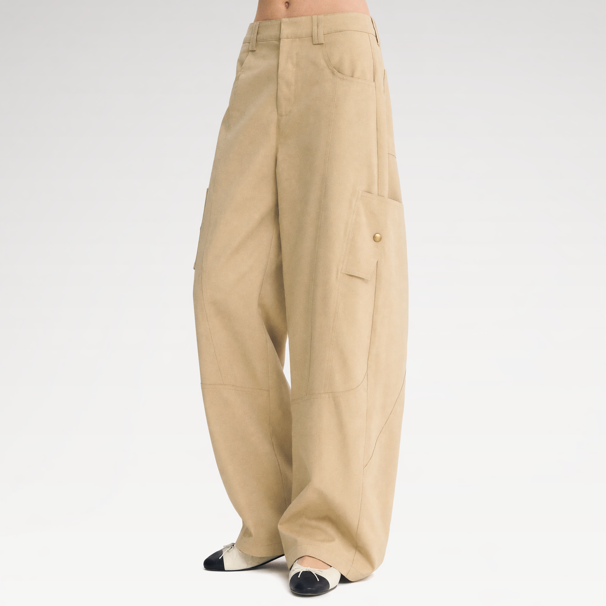 Deconstructed Curved Cargo Pants