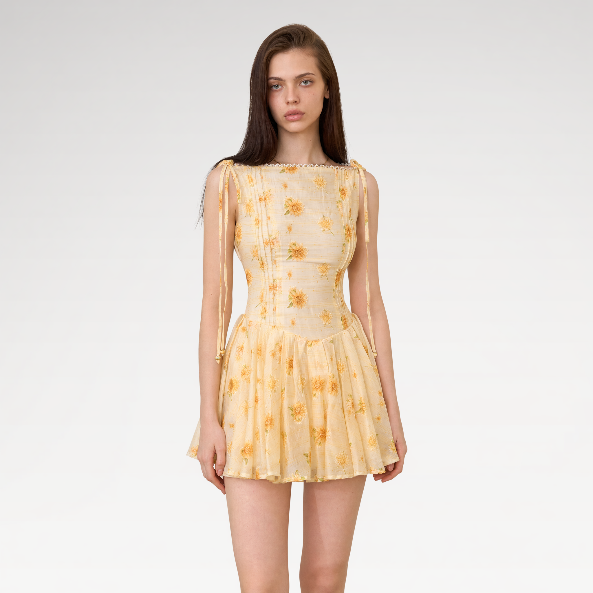 Daisy Embroidered Mini Dress