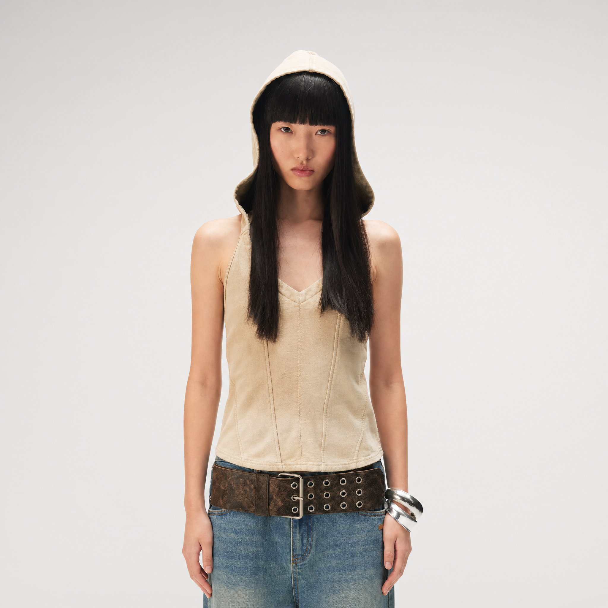 Washed Hooded Vest