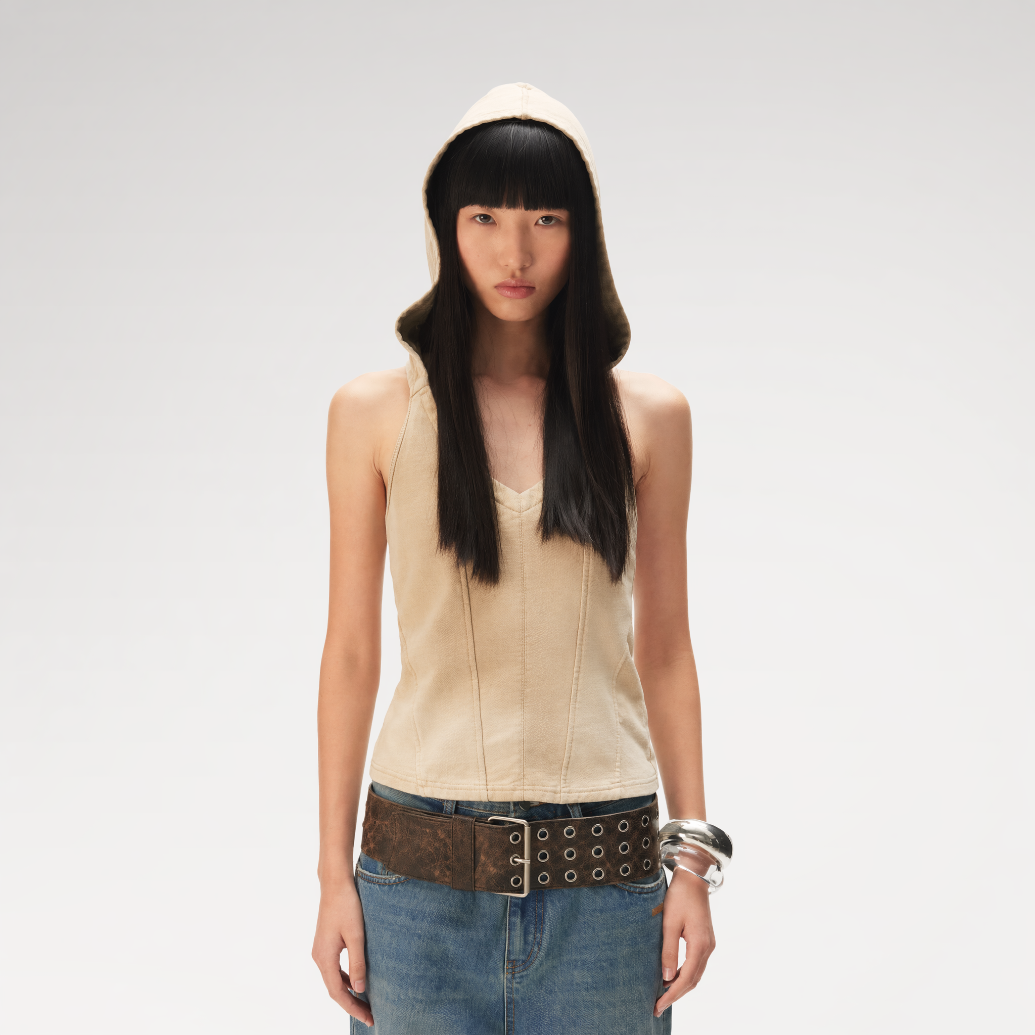 Washed Hooded Vest