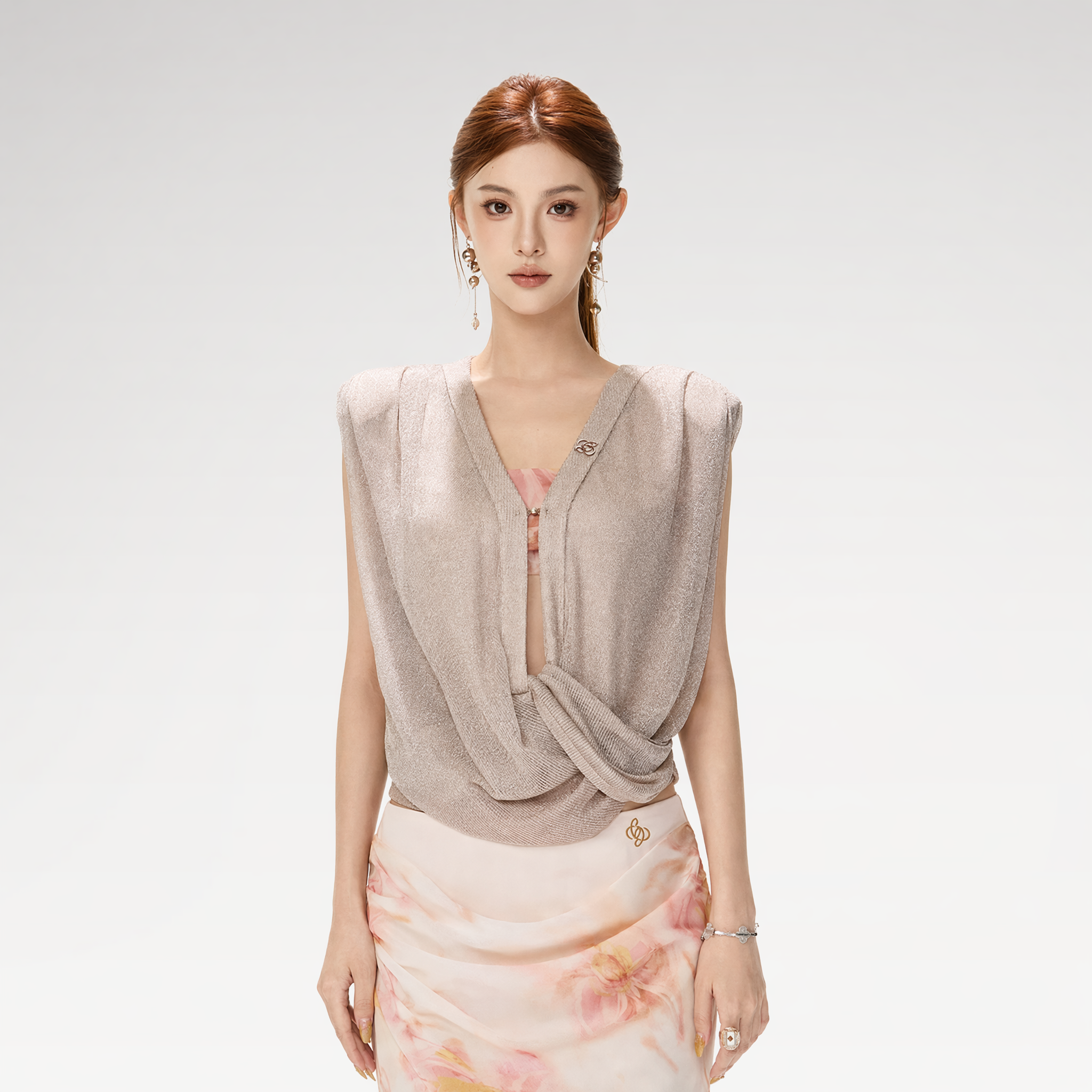 Shimmer Knit Twist Top
