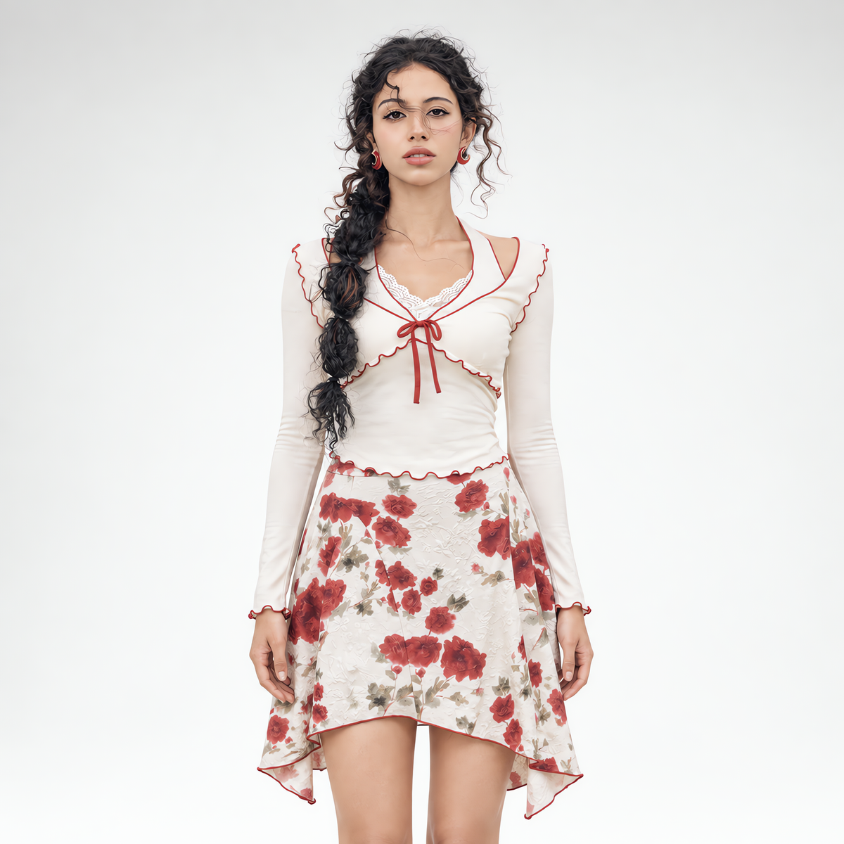 Jacquard Floral Dress Set