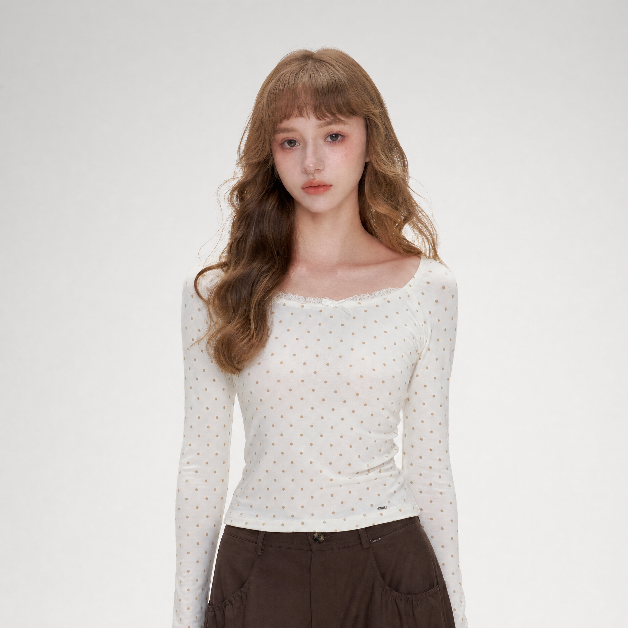 French Lace Bow Back Top