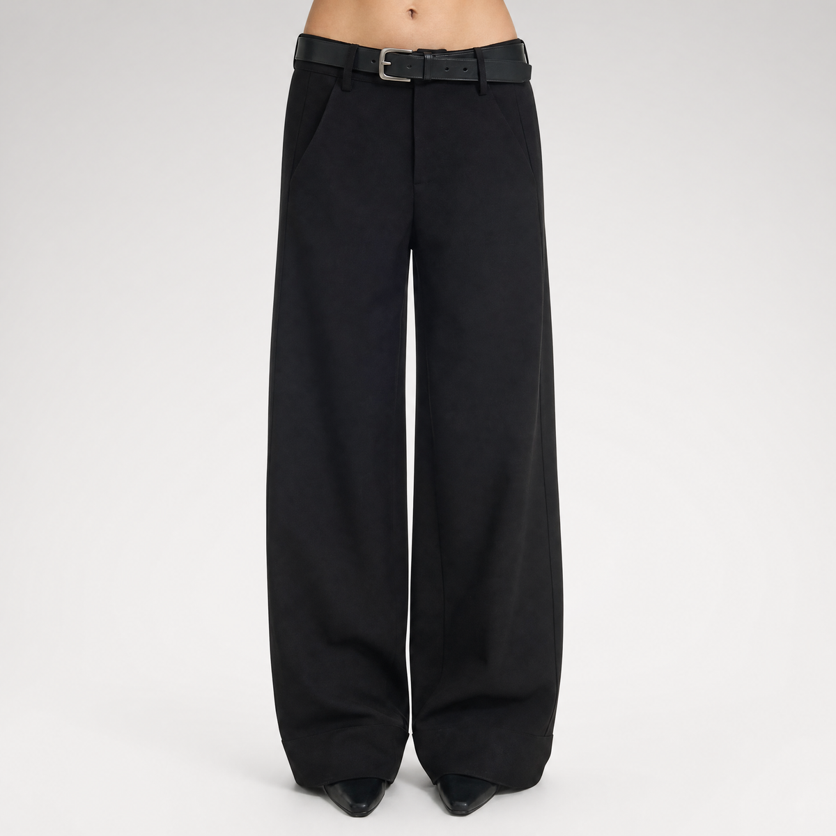 Low-Waist Wide-Leg Suit Trousers