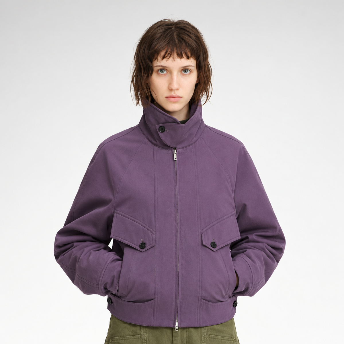 Veste utilitaire courte en coton