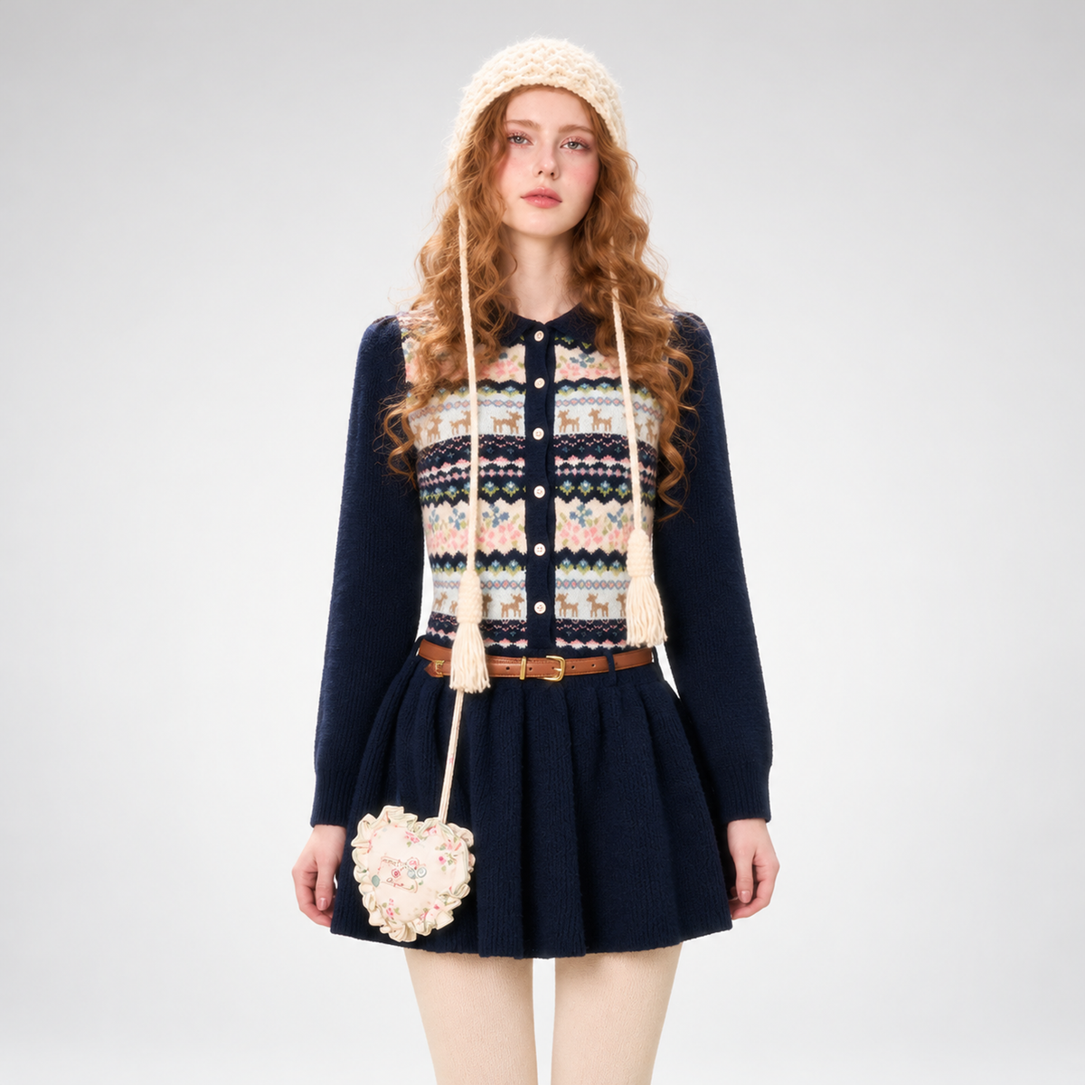 Vestido de jacquard plisado de línea A