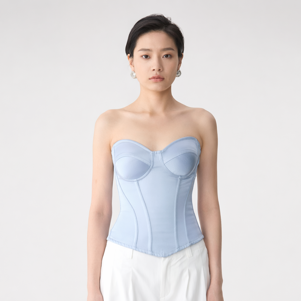 Velvet Bow Satin Corset