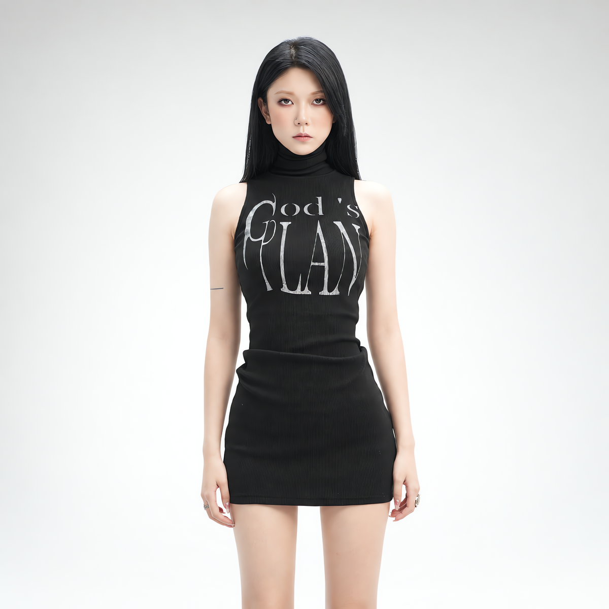 Ribbed Ruched Bodycon Mini Dress