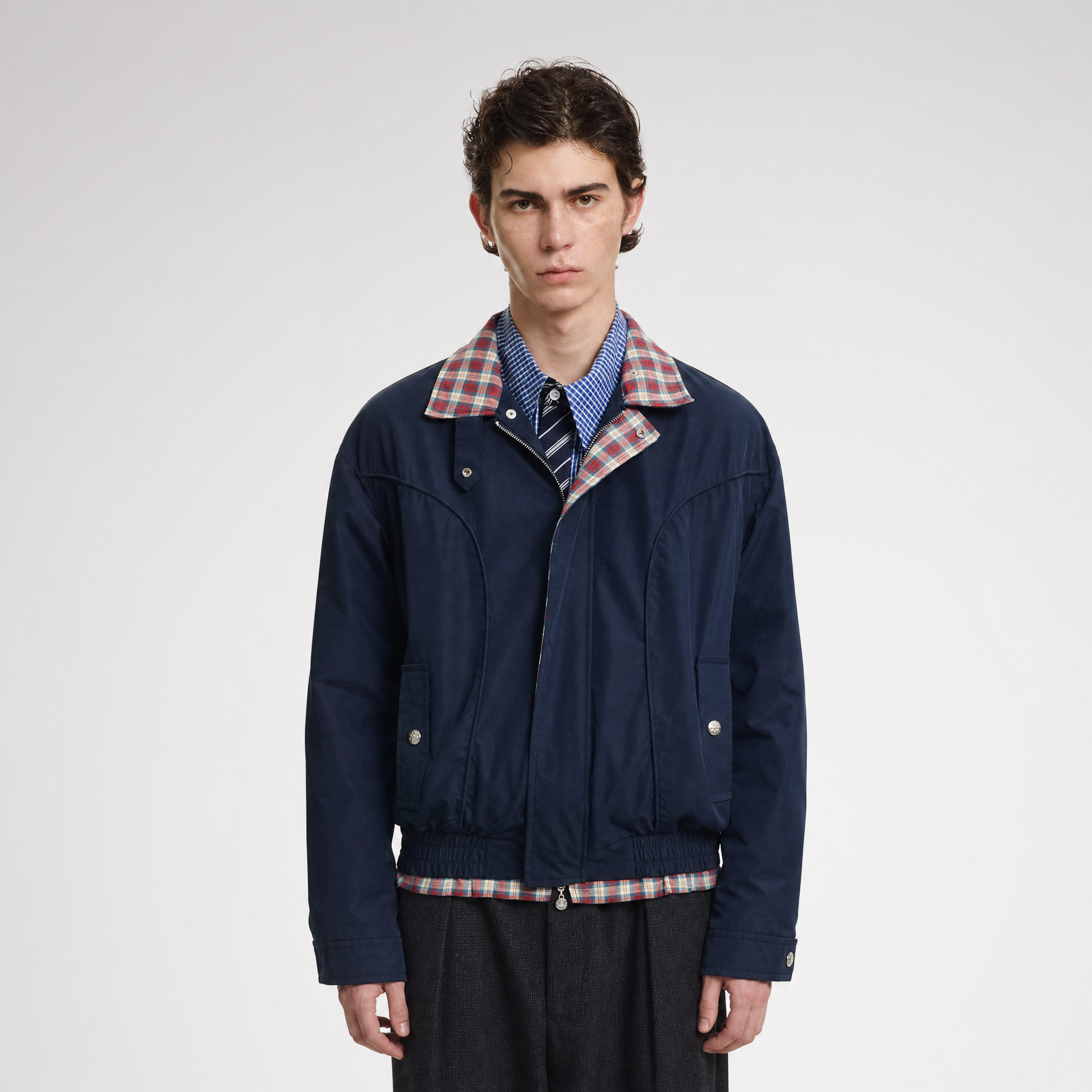 Vintage Houndstooth Harrington Jacket