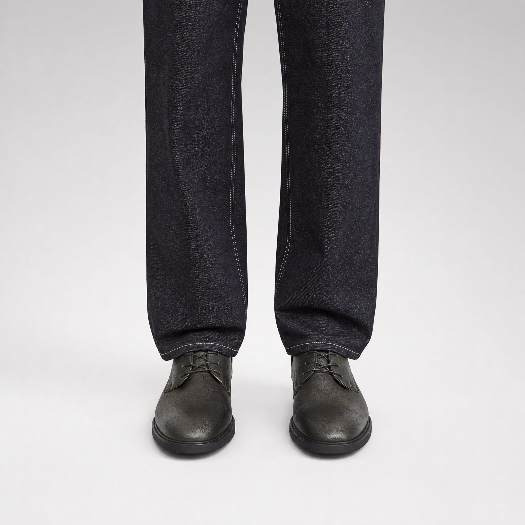 Top-Grain Leather Pointed Derby Shoes