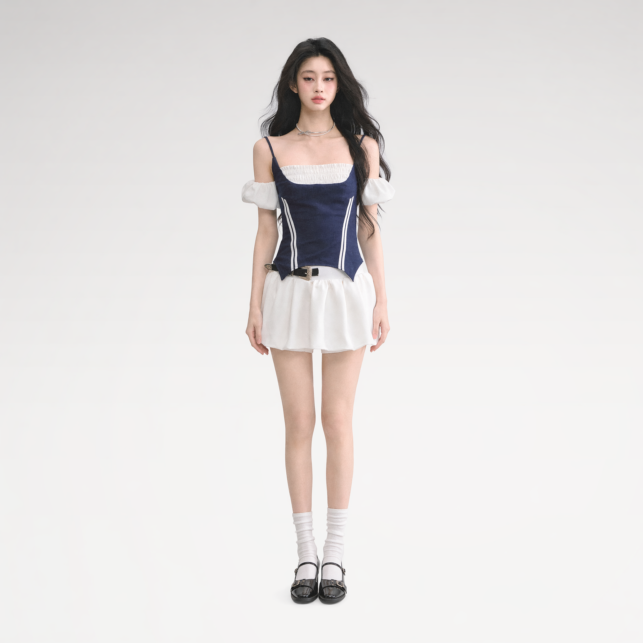Corset Waist Puff Top