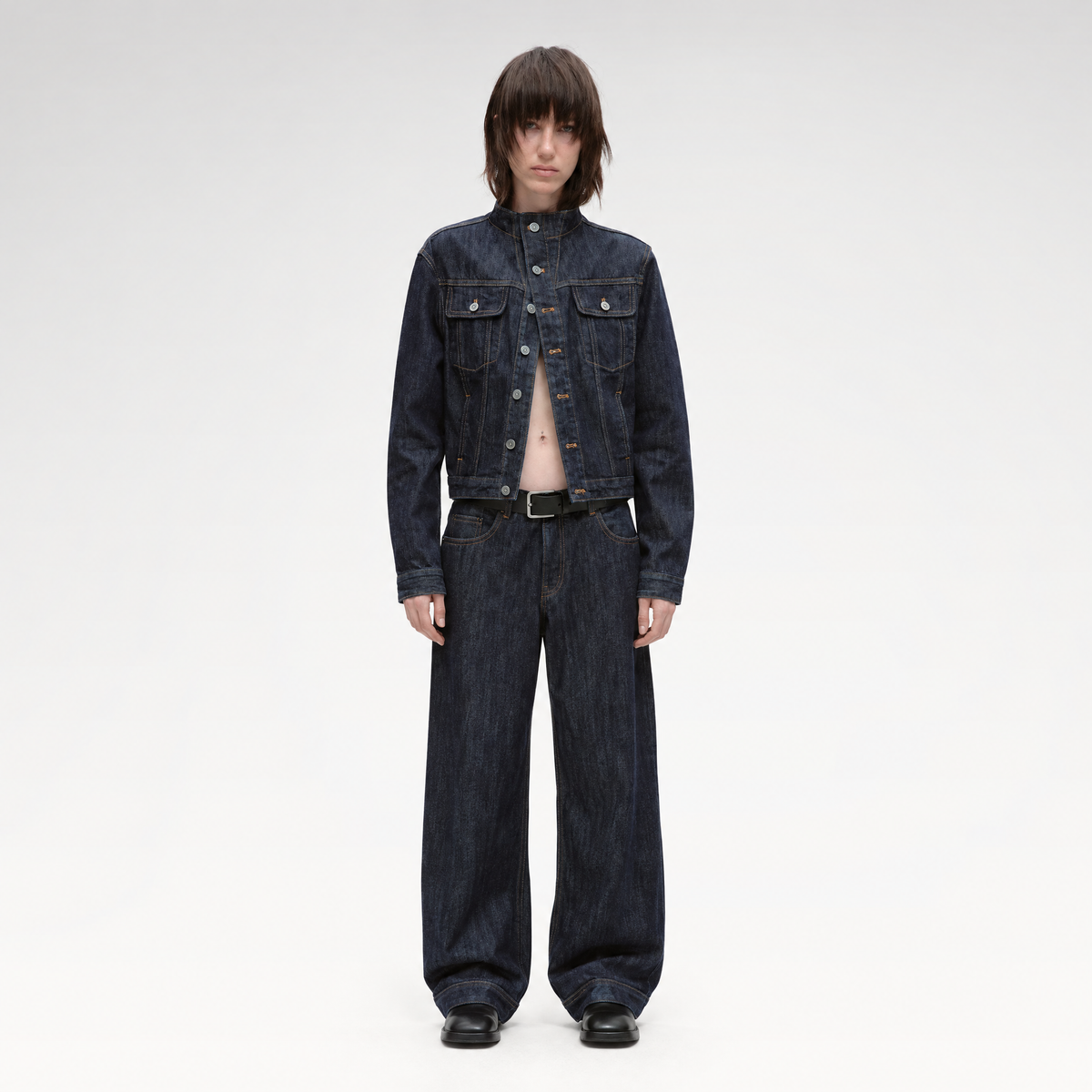 Redline Cropped Raw Denim Jacket