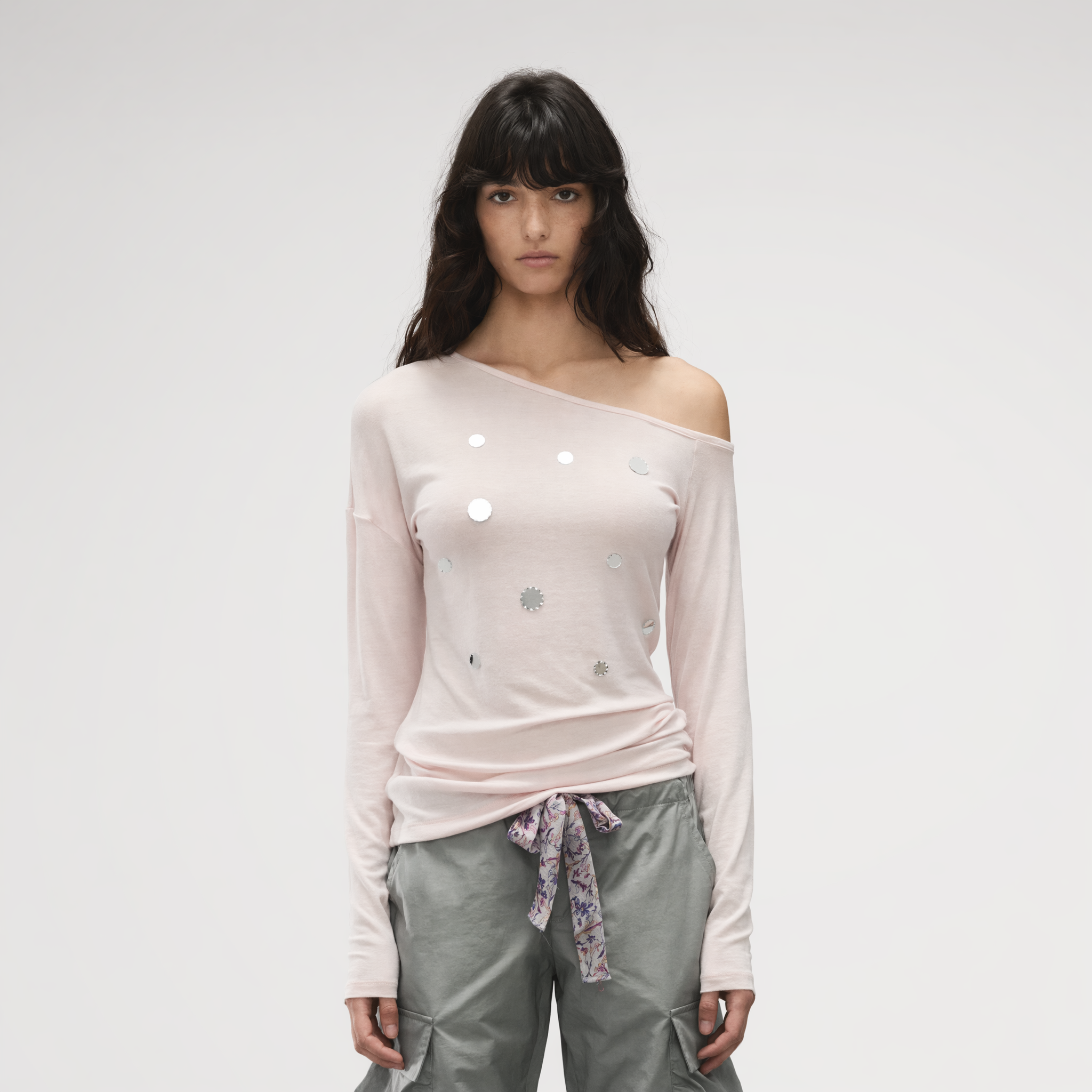 Off-Shoulder Mirror Dot Top