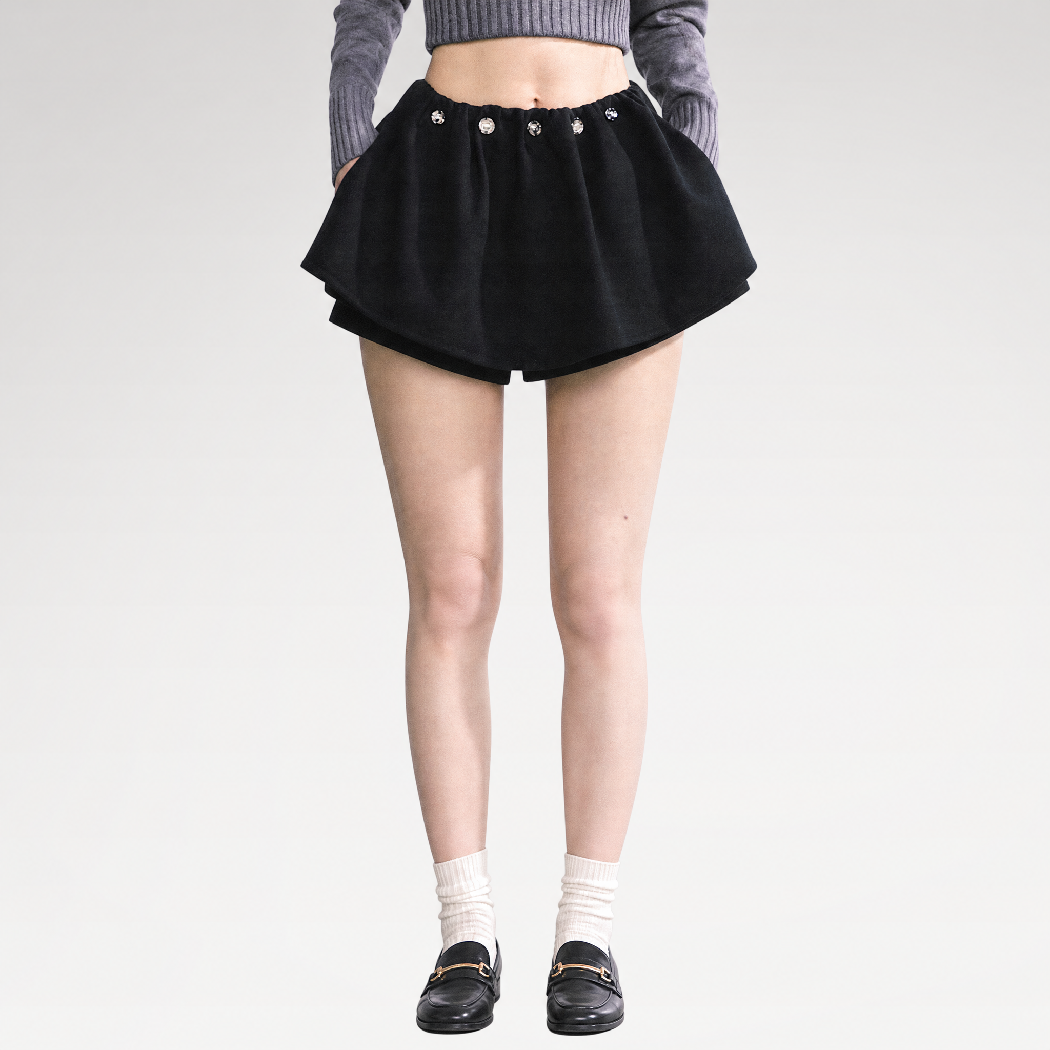 Wool Balloon A-Line Skirt