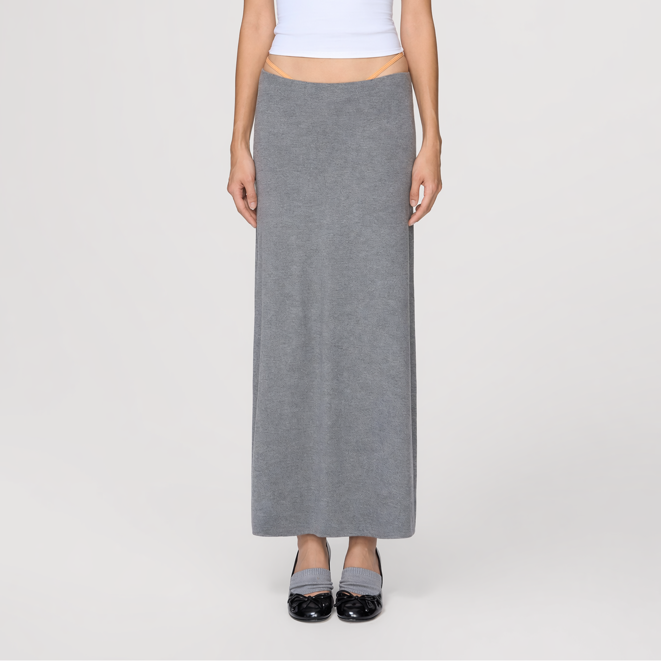 Straight Tube Midi Skirt