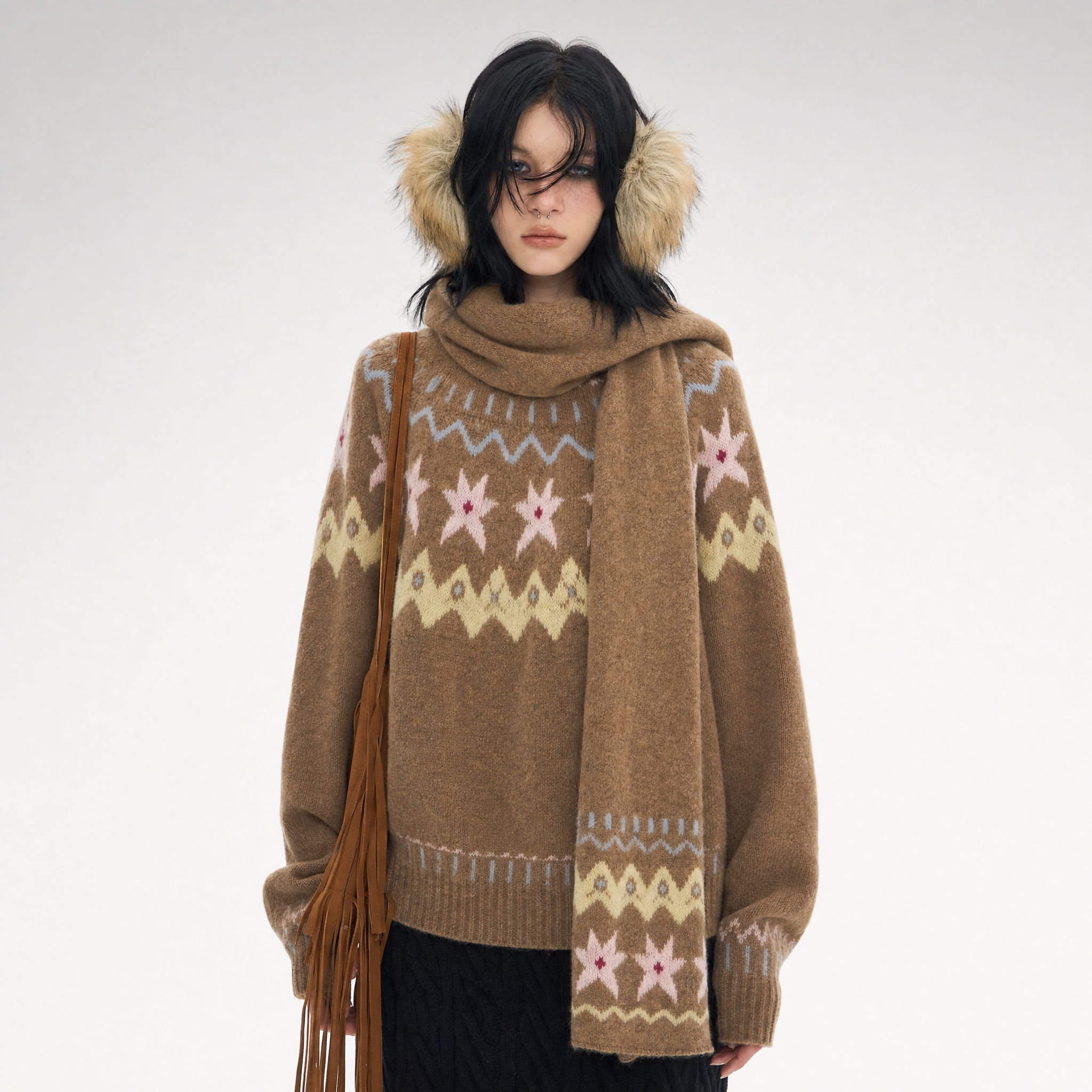 Fair Isle Wool Scarf