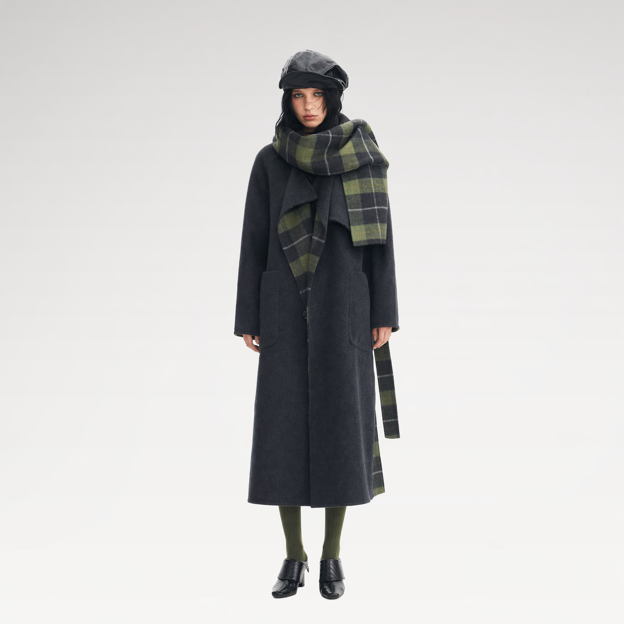 Wool Reversible Wrap Coat
