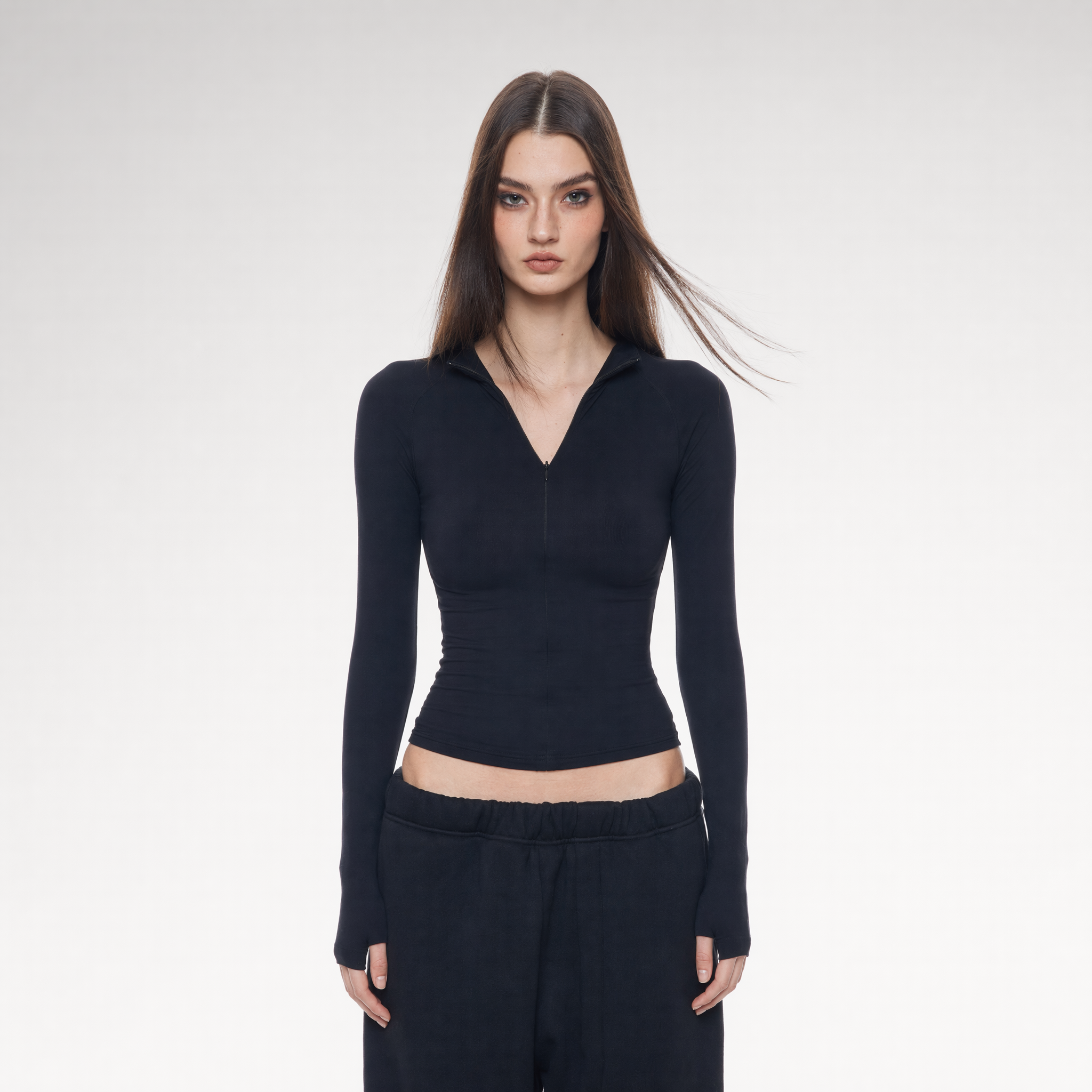 Zip-Front Skin Top