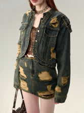 Double-Layer Distressed Denim Jacket - CHINASQUAD