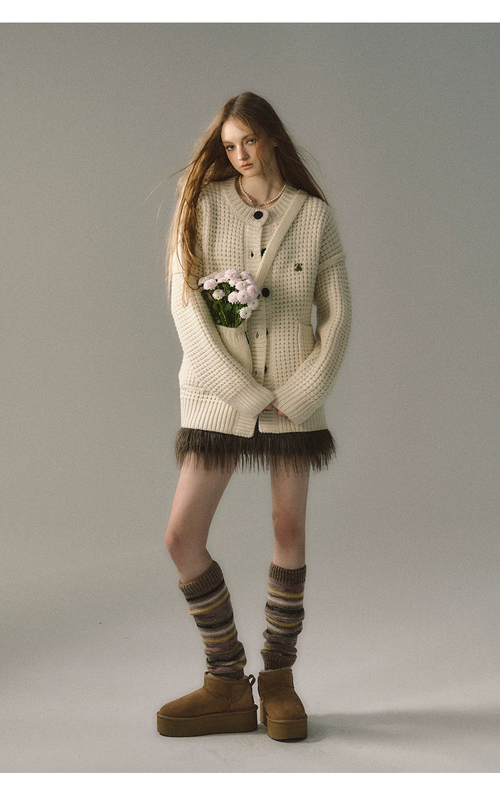 Waffle Weave Knitted Cardigan - CHINASQUAD