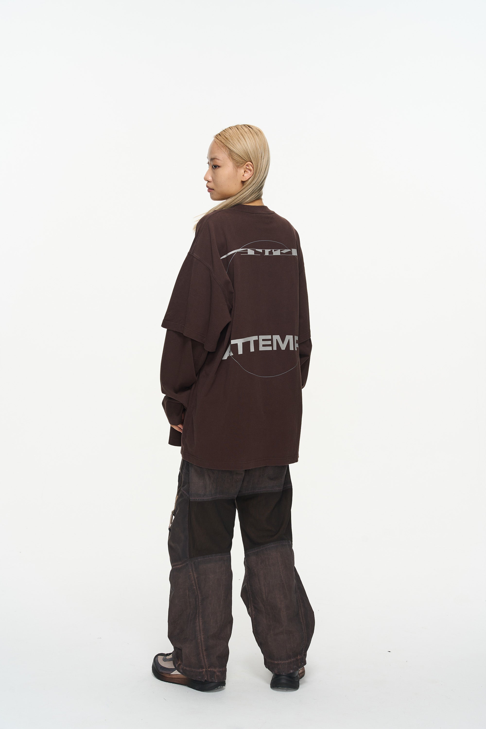 SS23 Double Logo Geometric Print Fake Two Pieces T-Shirt - CHINASQUAD