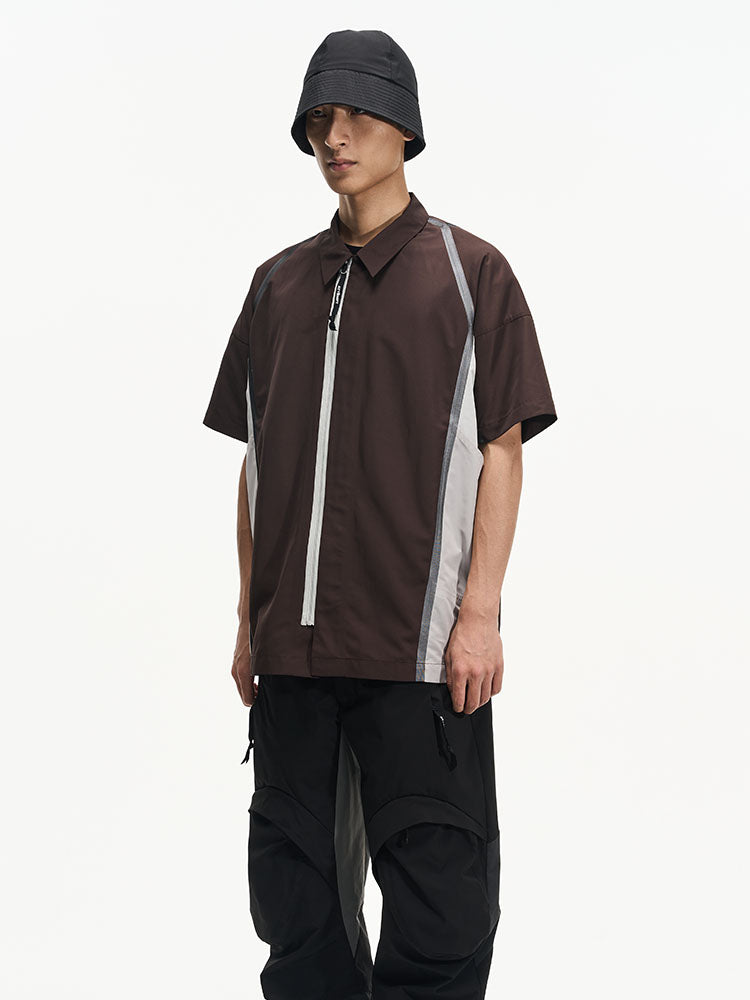 SS23 Patchwork Color Press Short Sleeve Shirt - CHINASQUAD