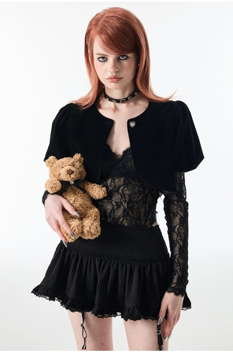 White & Black Lace Edge Mini Skirt - CHINASQUAD