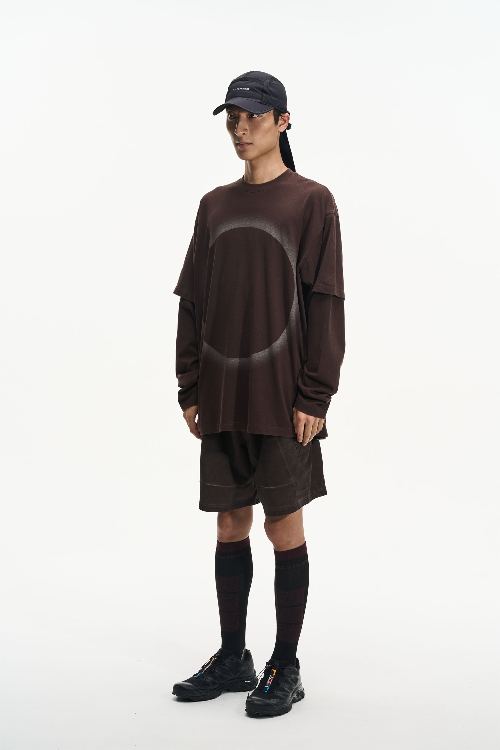 SS23 Double Logo Geometric Print Fake Two Pieces T-Shirt - CHINASQUAD