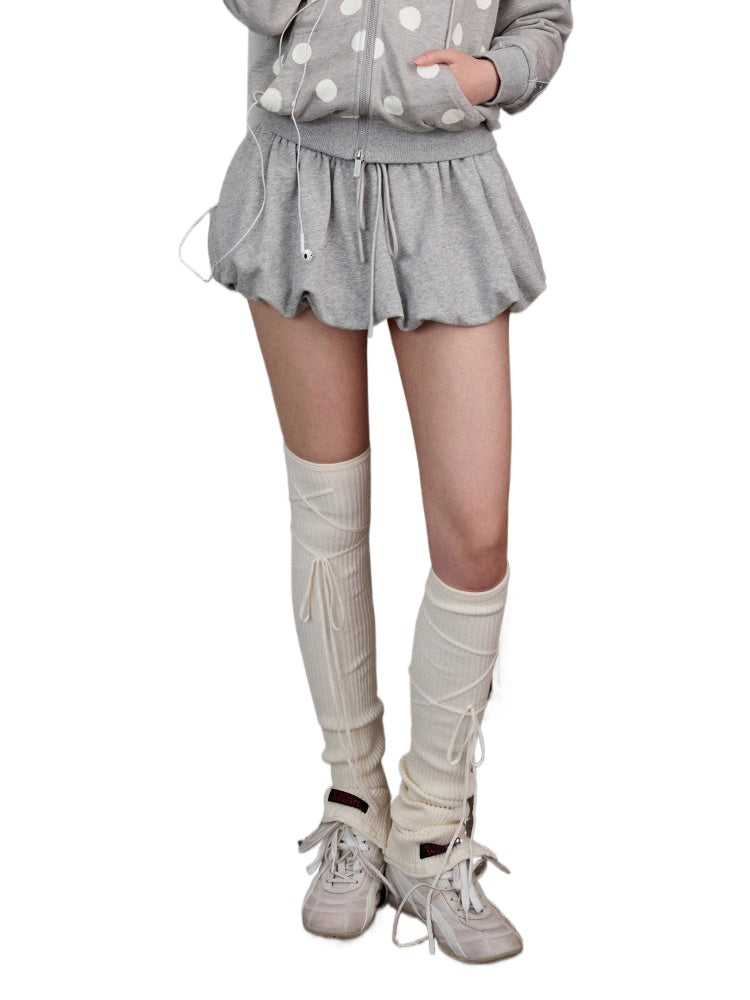 1JINN STUDIO Knitted Cross-Strap Leg Warmers