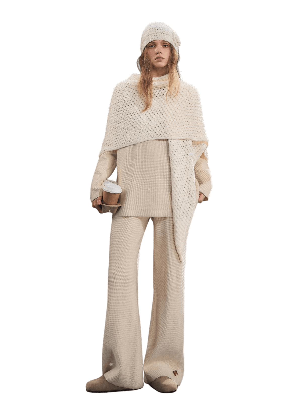 SOMESOWE Waffle-Knit Lounge Set