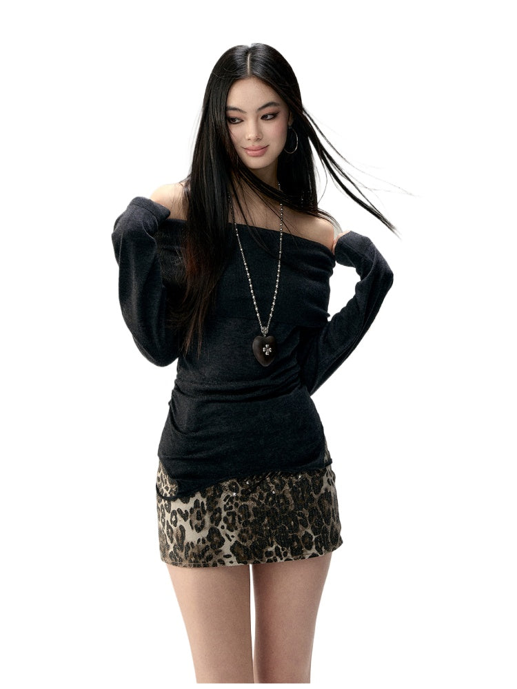VIA PITTI Convertible Off-Shoulder Knit Top