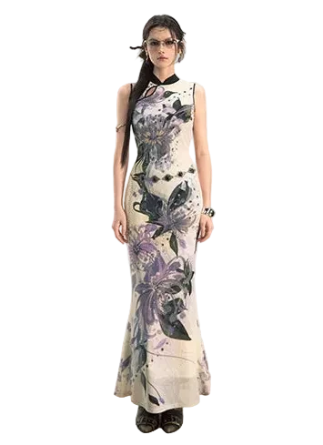 'Zi Manyuan' New Chinese Style Qipao Dress