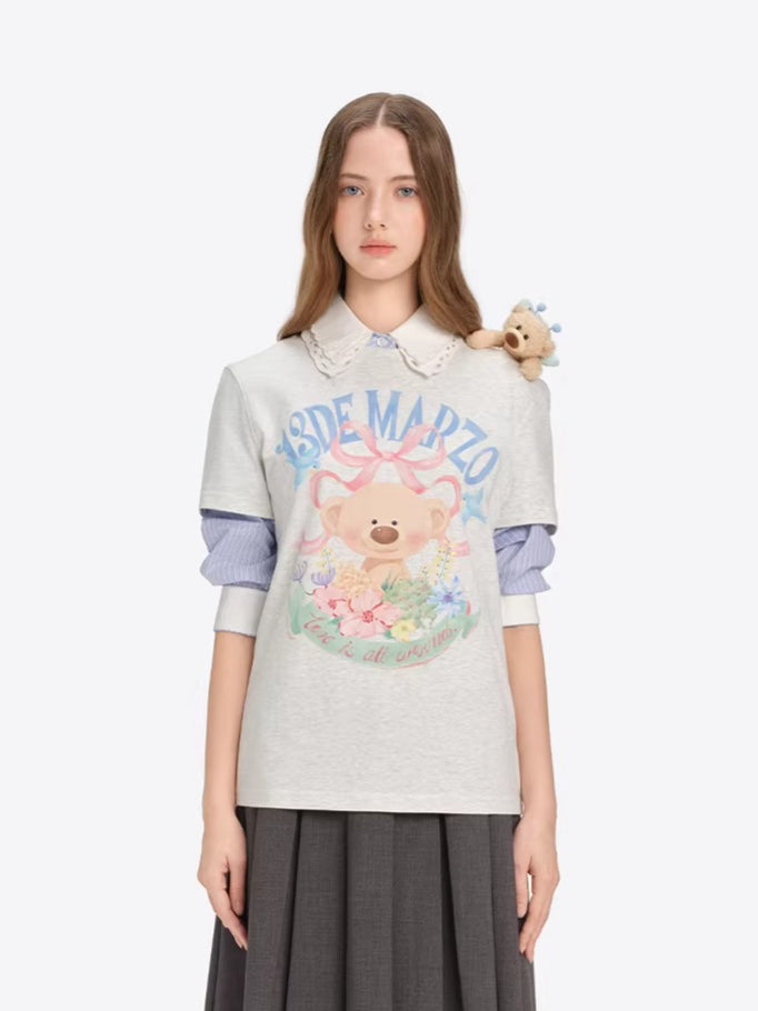Floral Illustration Cotton Tee