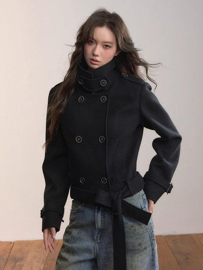 Convertible Wool-Blend Detachable Coat
