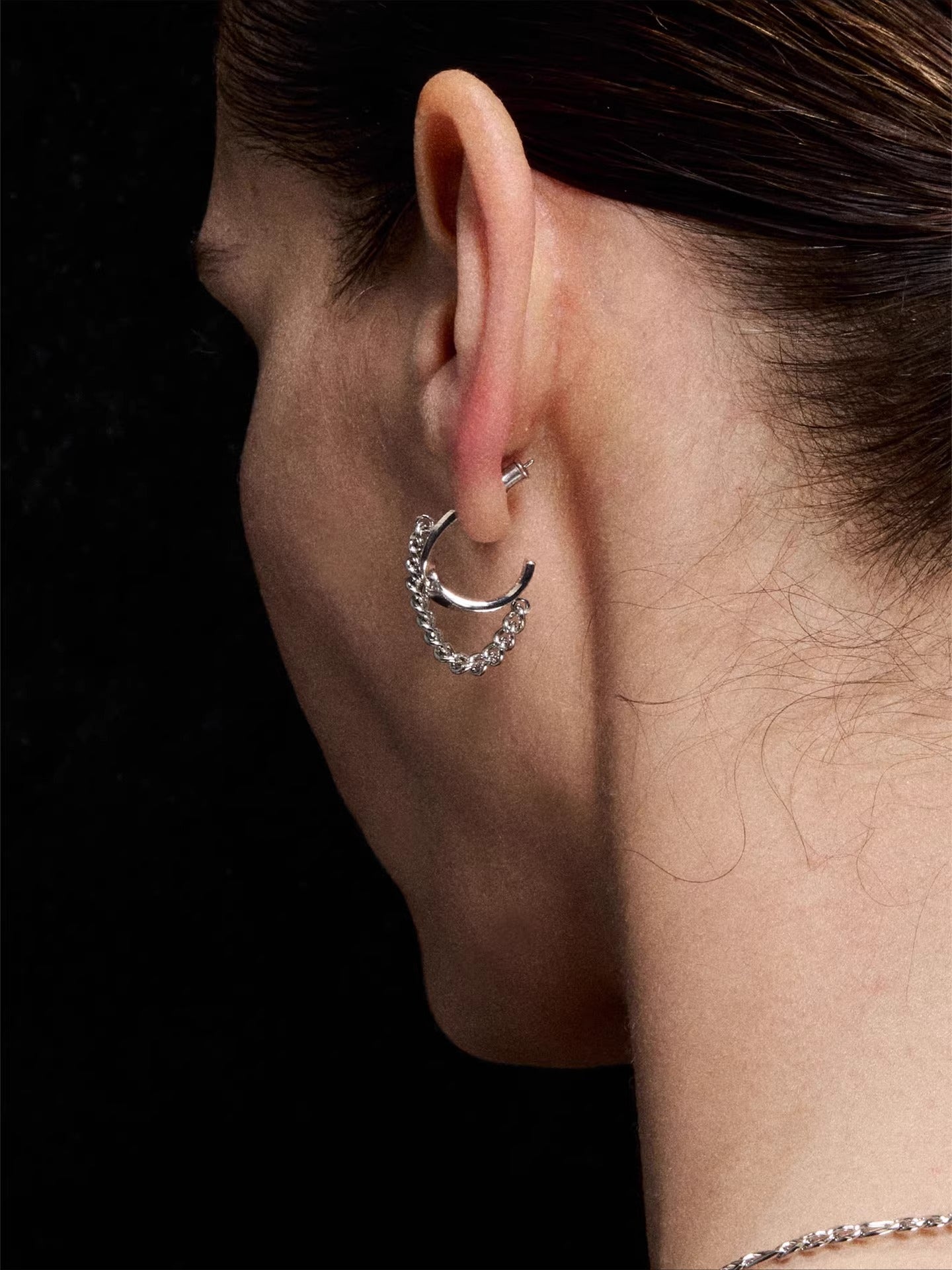 Minimalist Möbius Line Stud Earrings